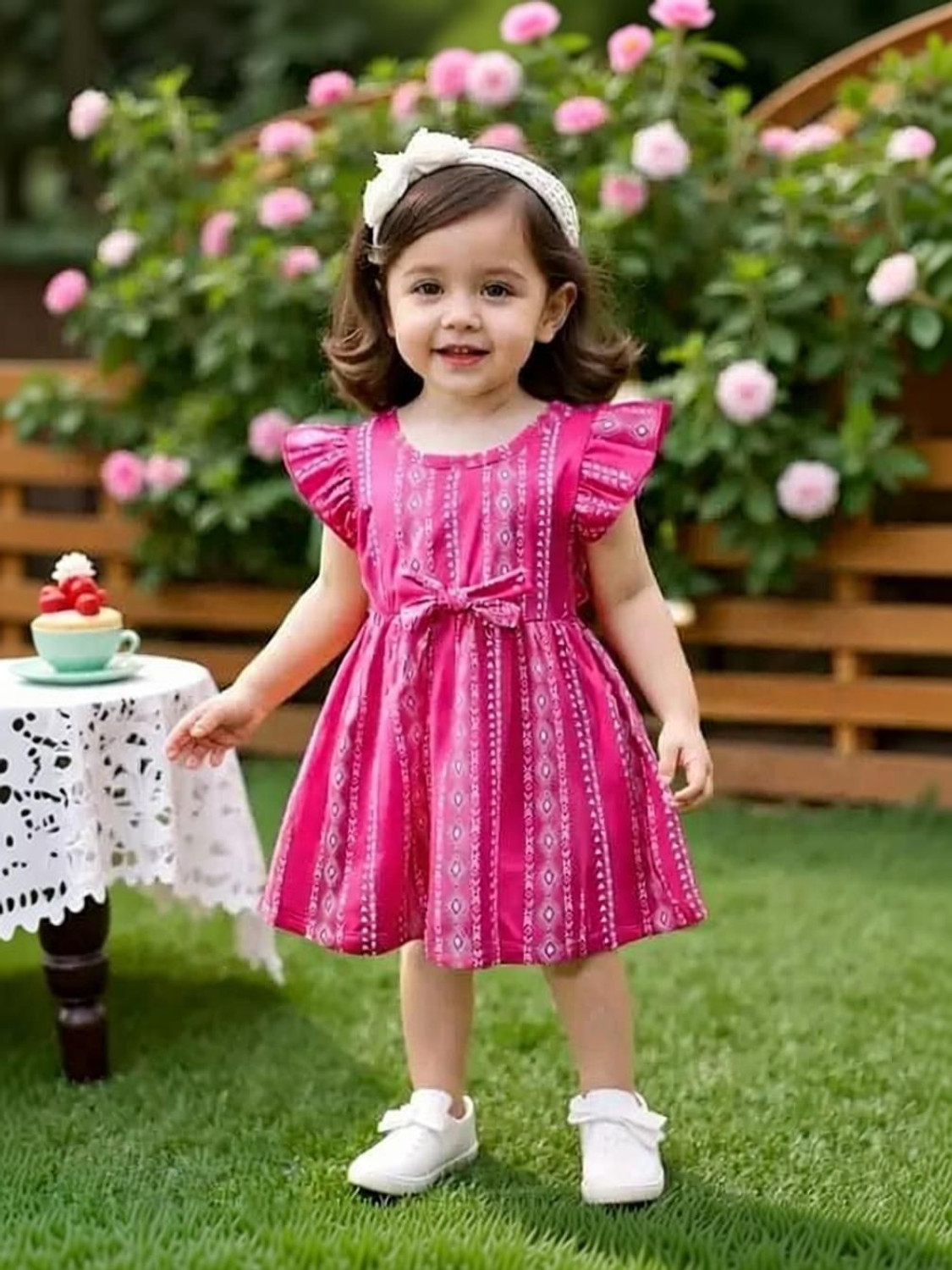 Image of SADAB FASHION Indi Baby Girls Above Knee Festive /Wedding Dress
