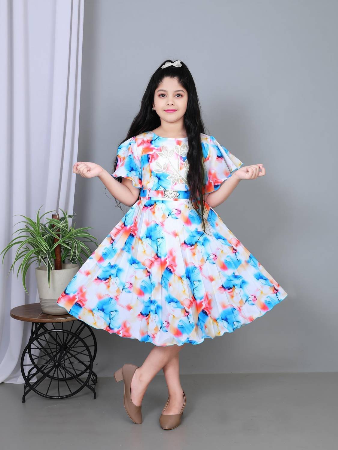 ANEHADRESSES Indi Girls Midi/Knee Length Party Dress
