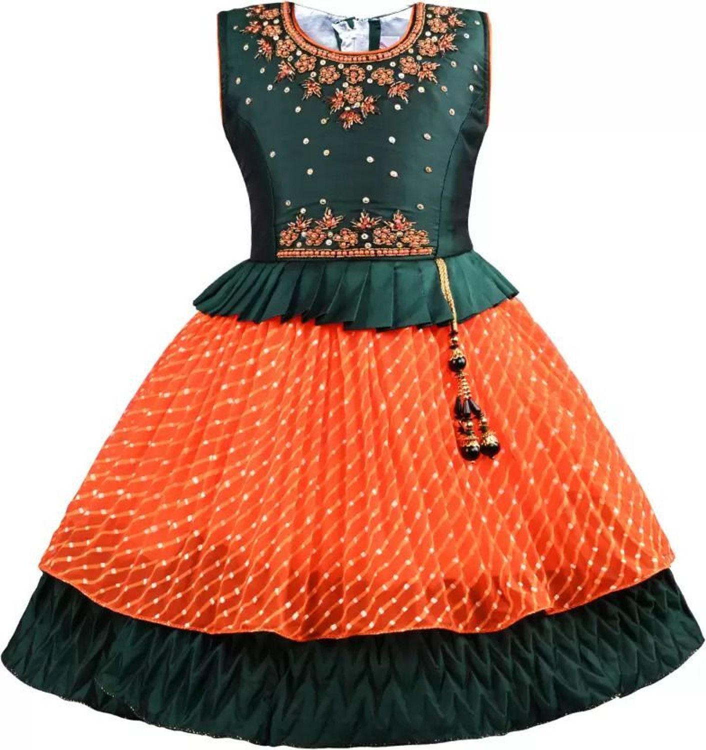Image of Wishkaro Girls Midi /Knee Length Festive /Wedding Dress