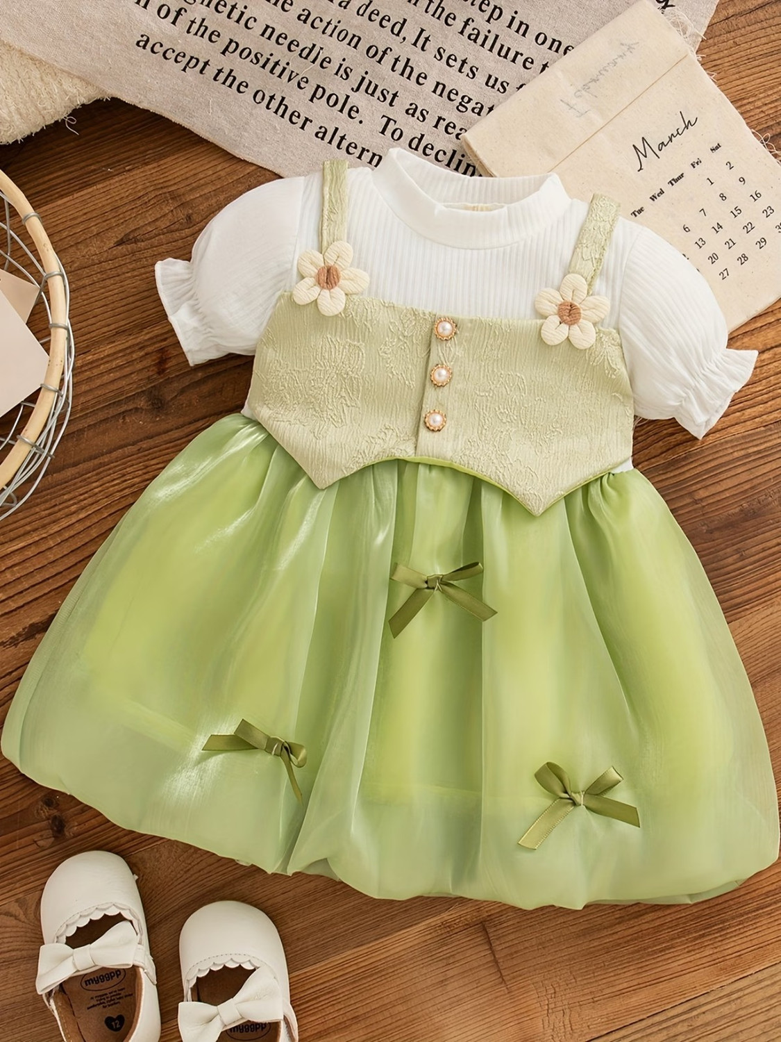 Image of GESICA FASHION Baby Girls Below Knee Party Dress