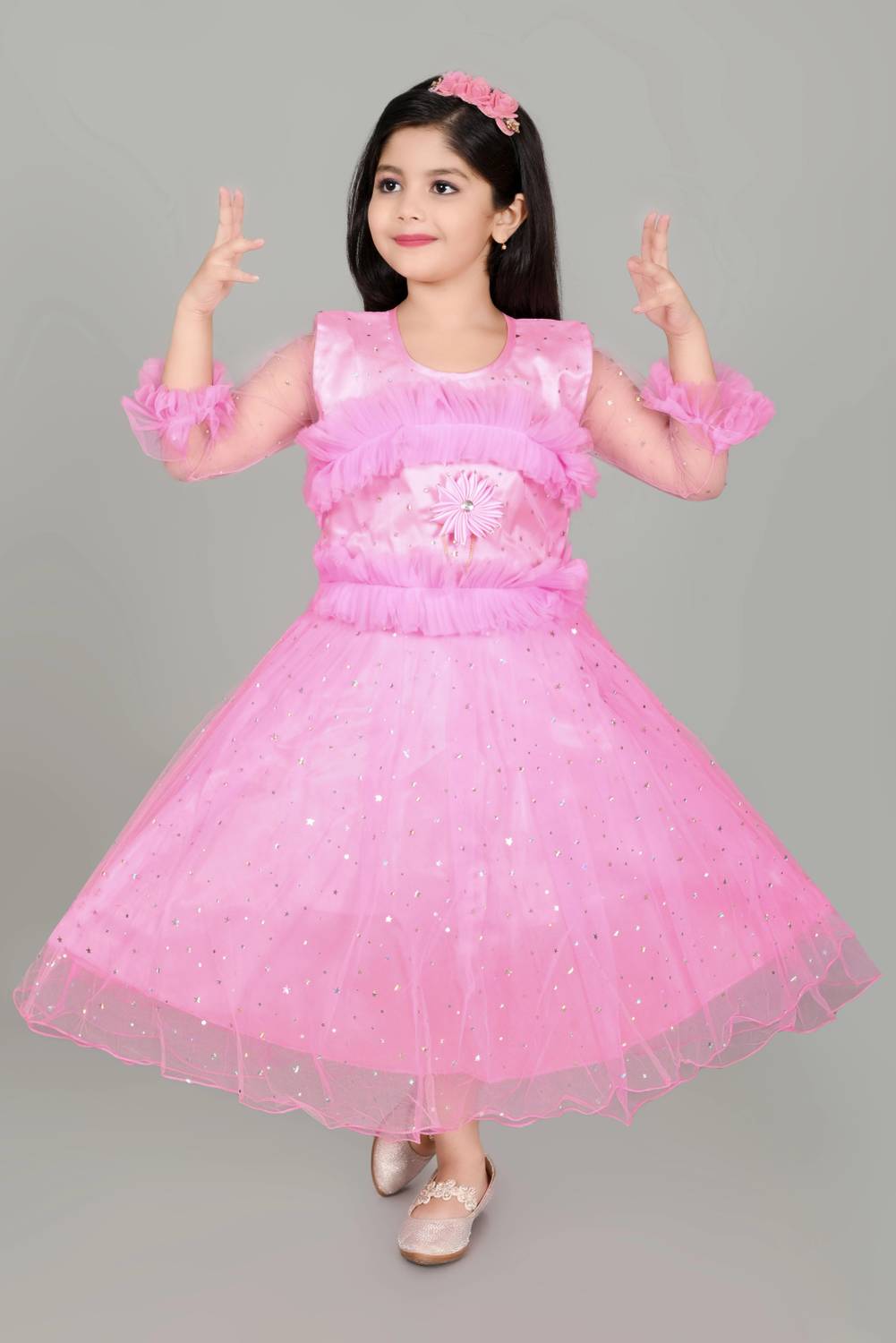 aruna creation Girls Maxi/Full Length Party Dress