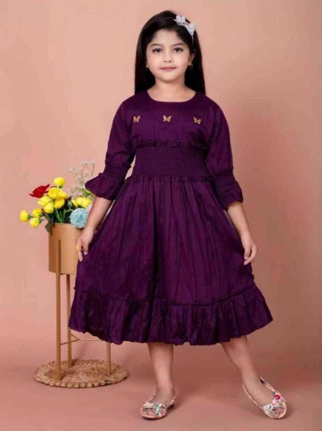 ayanfashion Baby Girls Calf Length Festive/Wedding Dress
