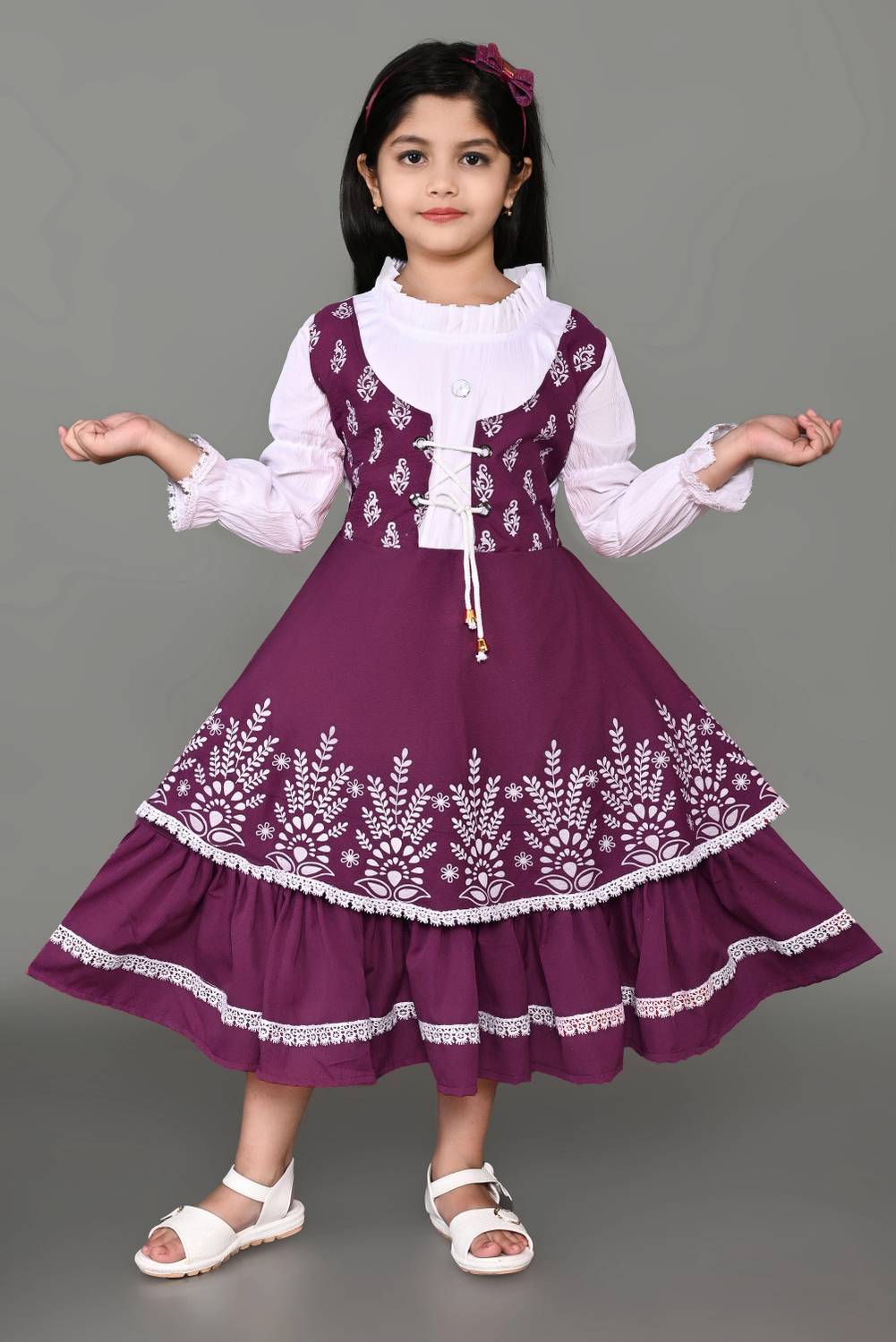 Anaina Dresses Girls Below Knee Festive/Wedding Dress