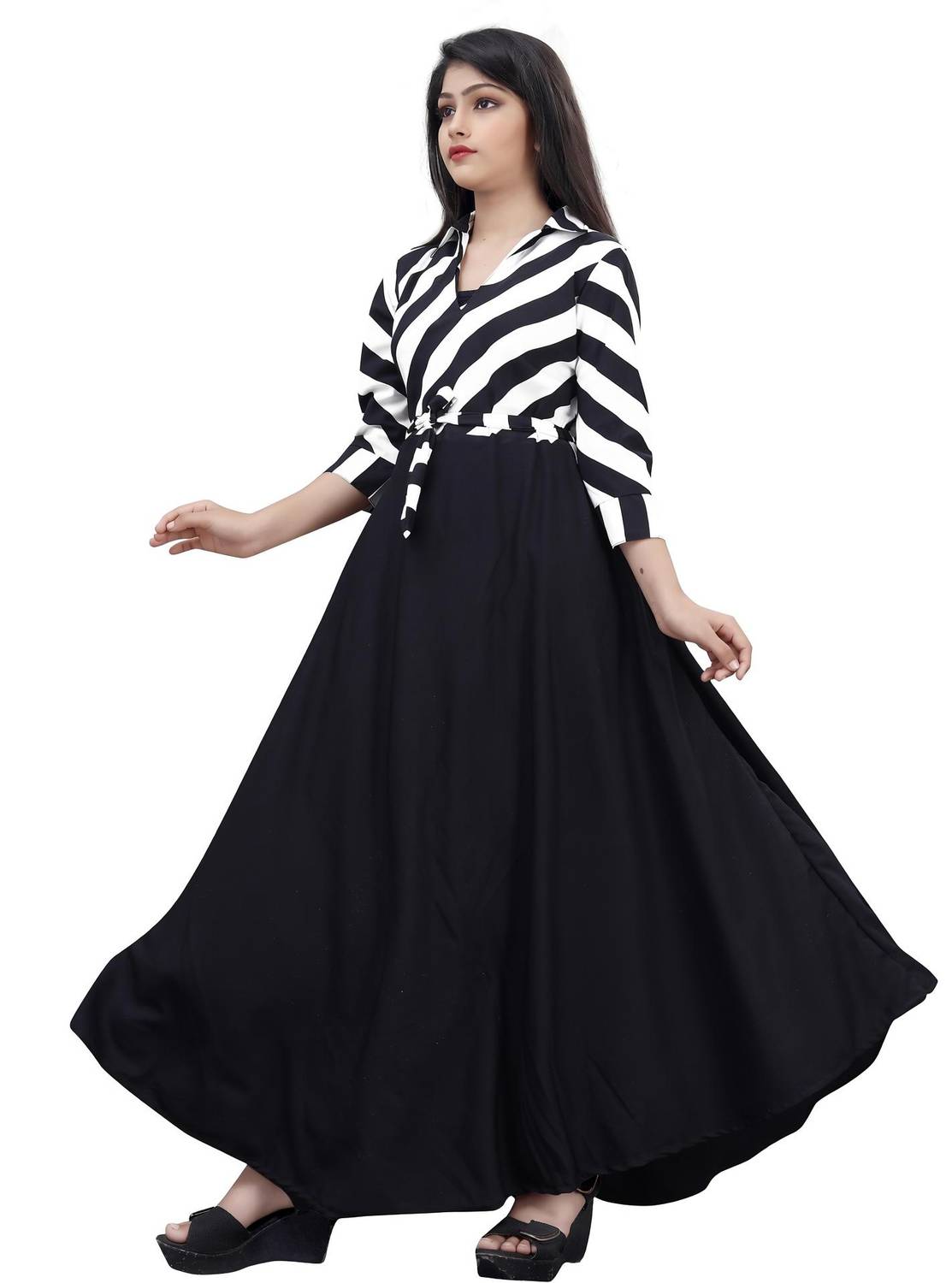 Meraki Fab Girls Maxi/Full Length Casual Dress