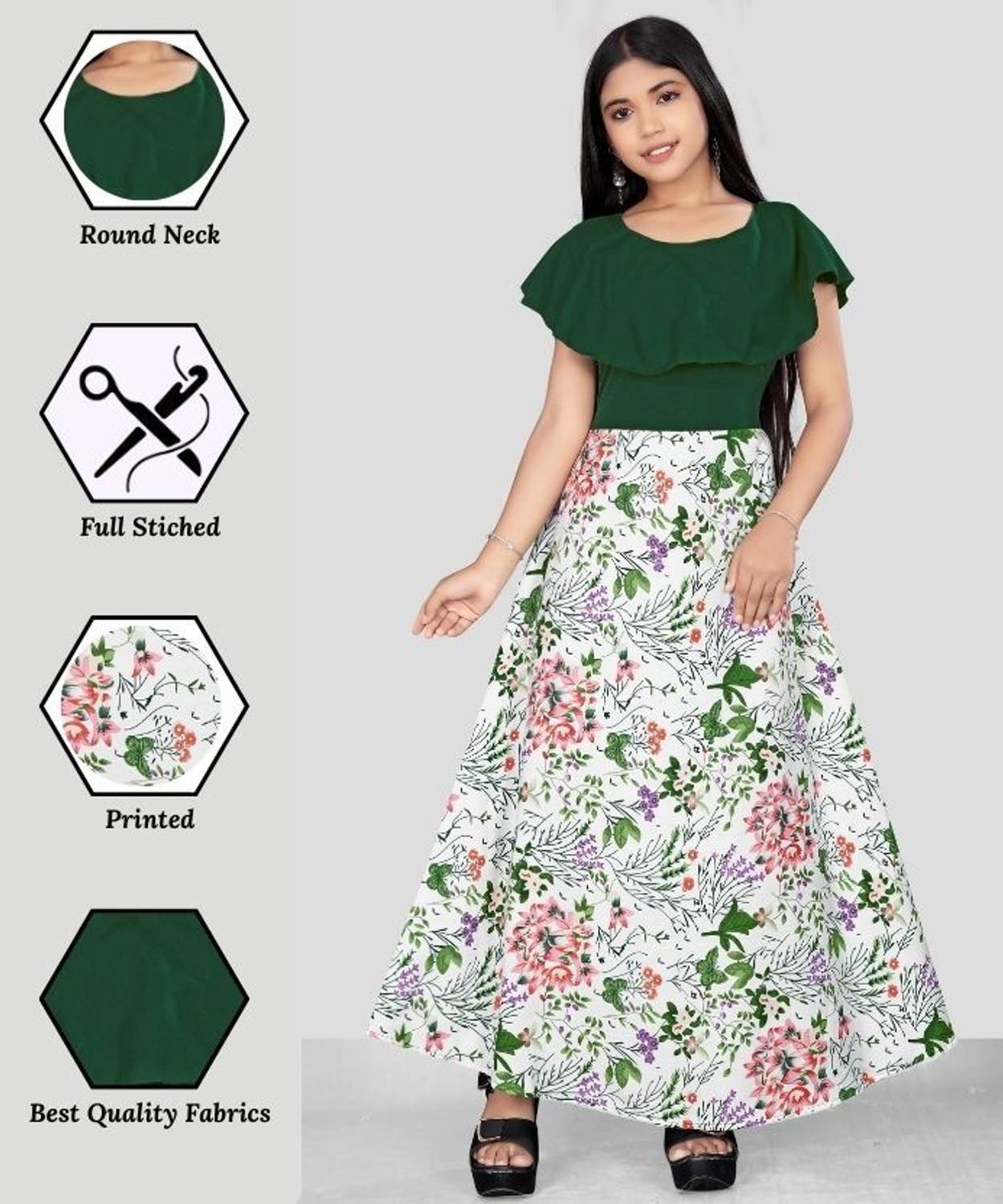 Meraki Fab Girls Maxi/Full Length Party Dress