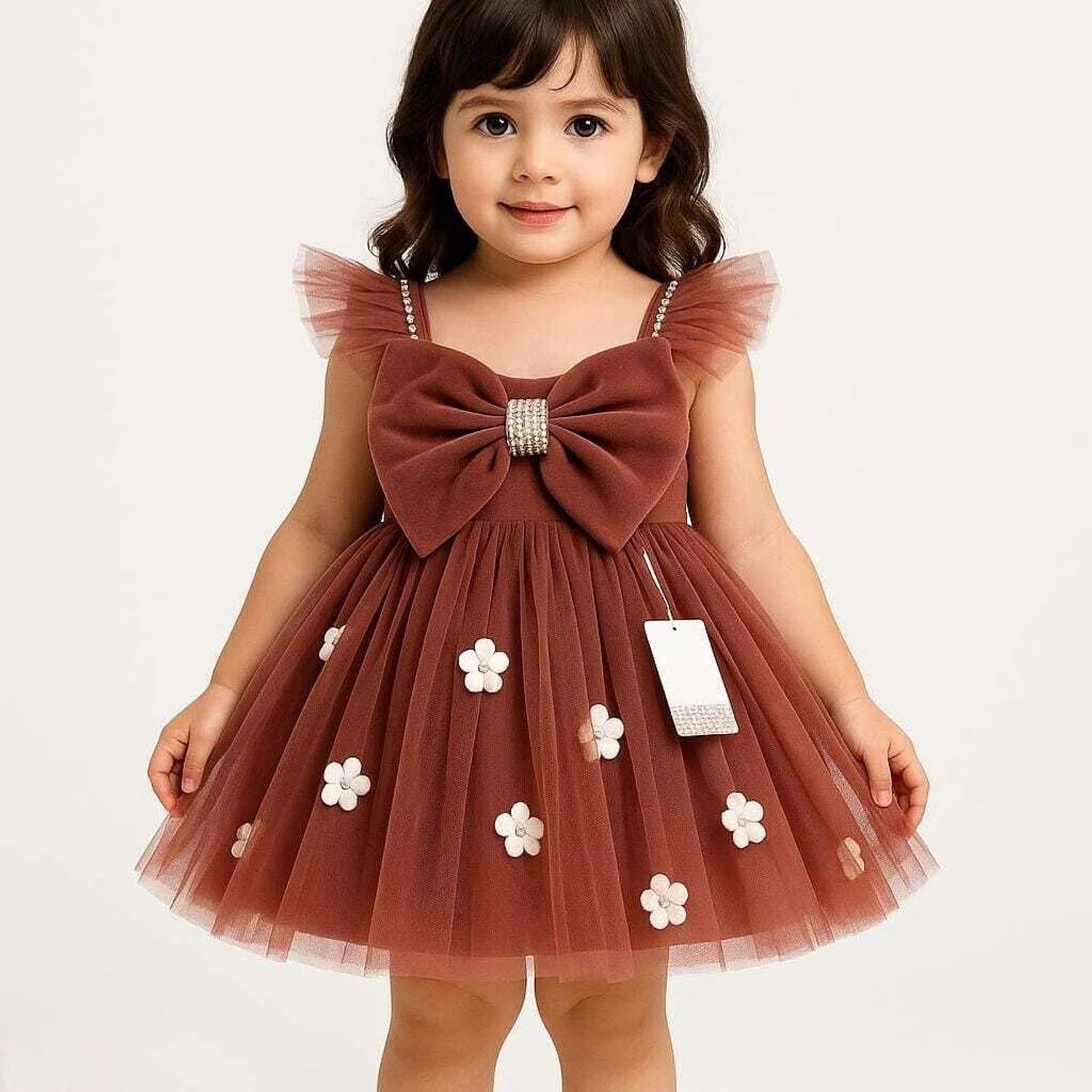 LITTLE MAMA Baby Girls Midi/Knee Length Party Dress