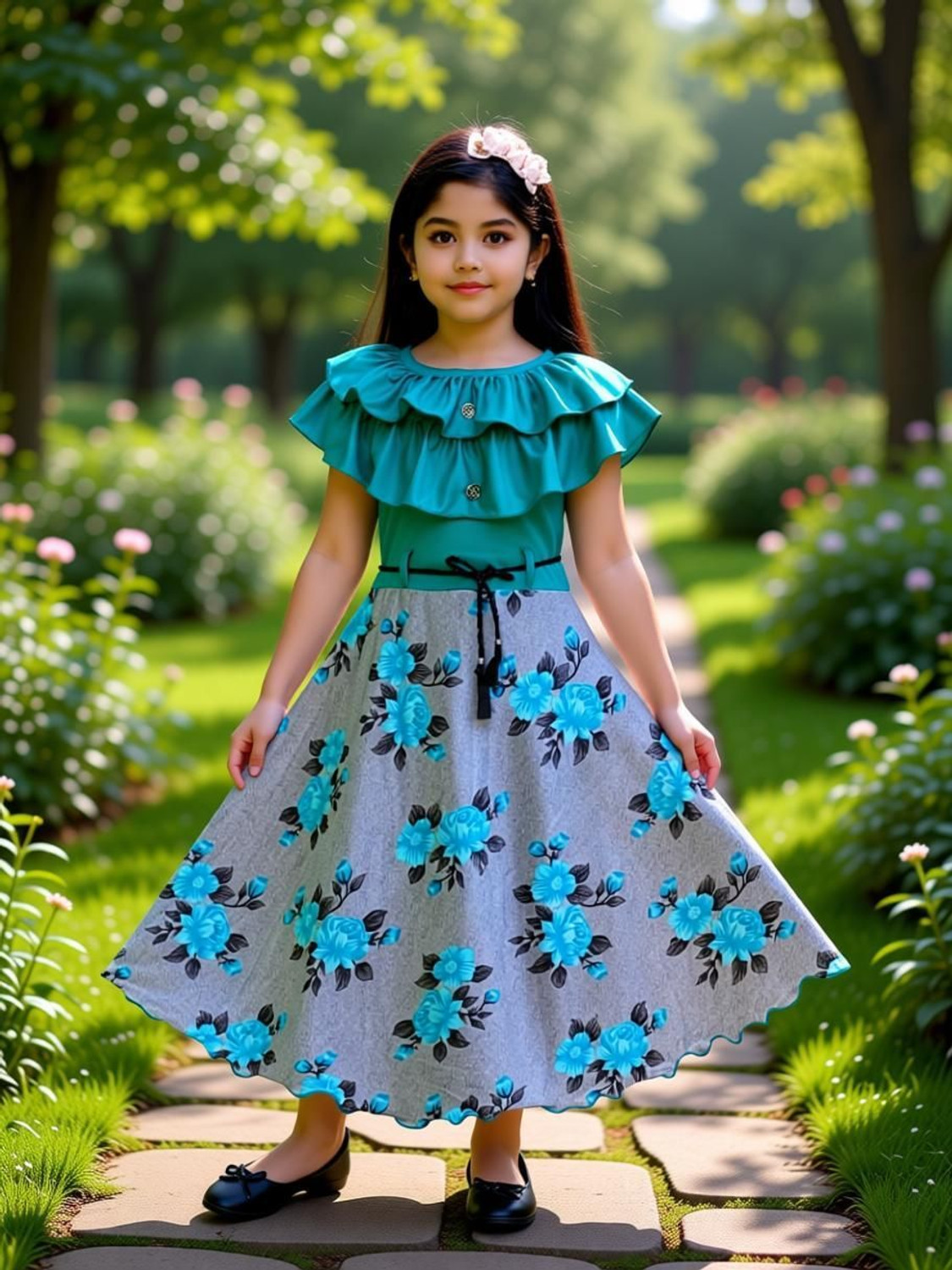 Image of RAHUL MULLICK Girls Maxi /Full Length Festive /Wedding Dress