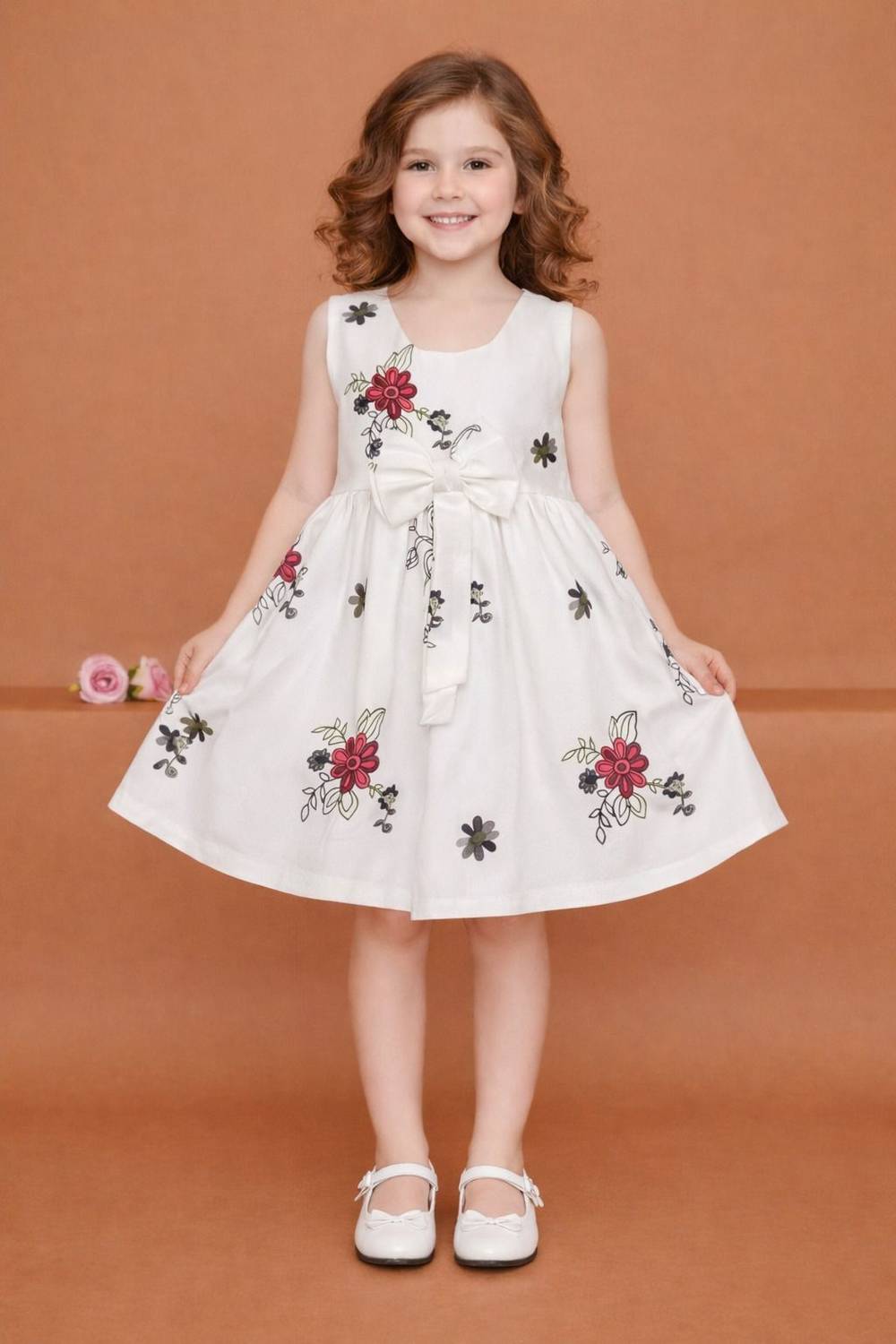 AKD FASHION Indi Baby Girls Midi/Knee Length Casual Dress