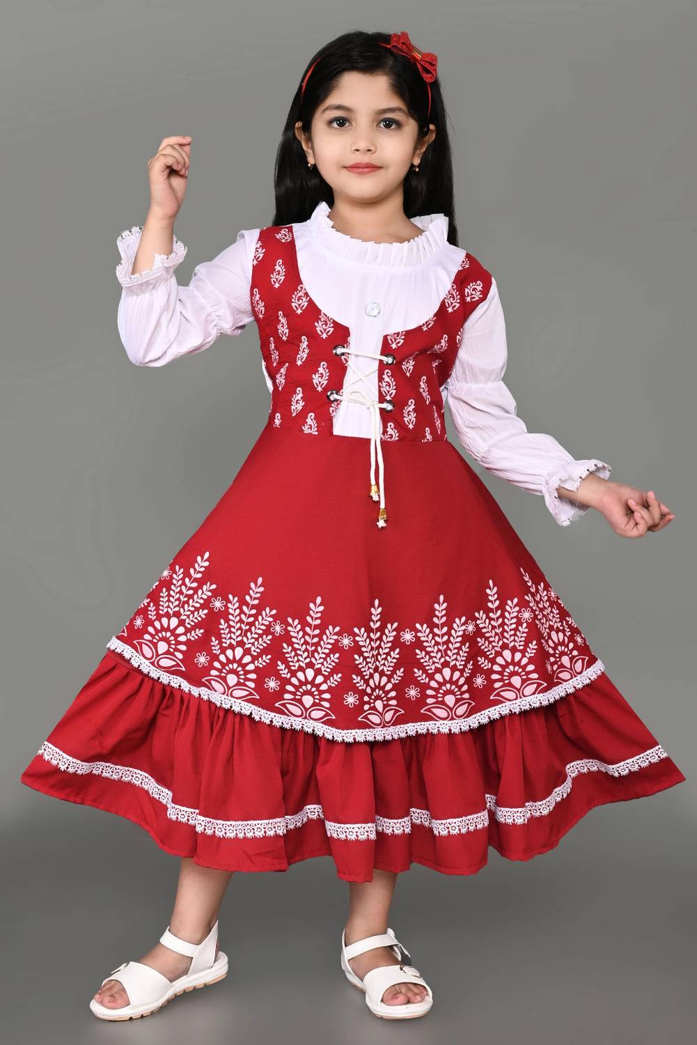 Anaina Dresses Girls Below Knee Festive/Wedding Dress