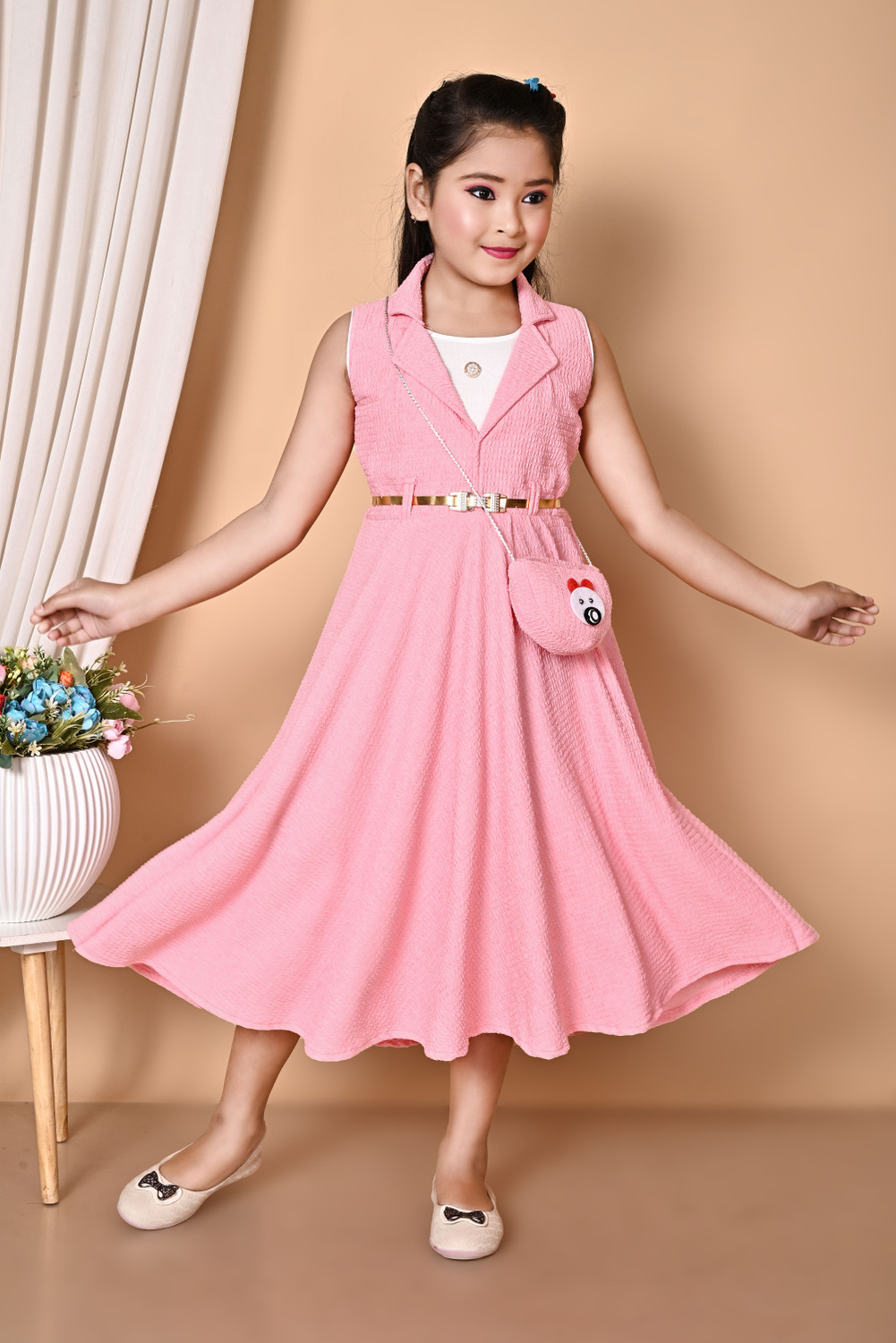 Image of Sajjat Dresses Girls Calf Length Party Dress