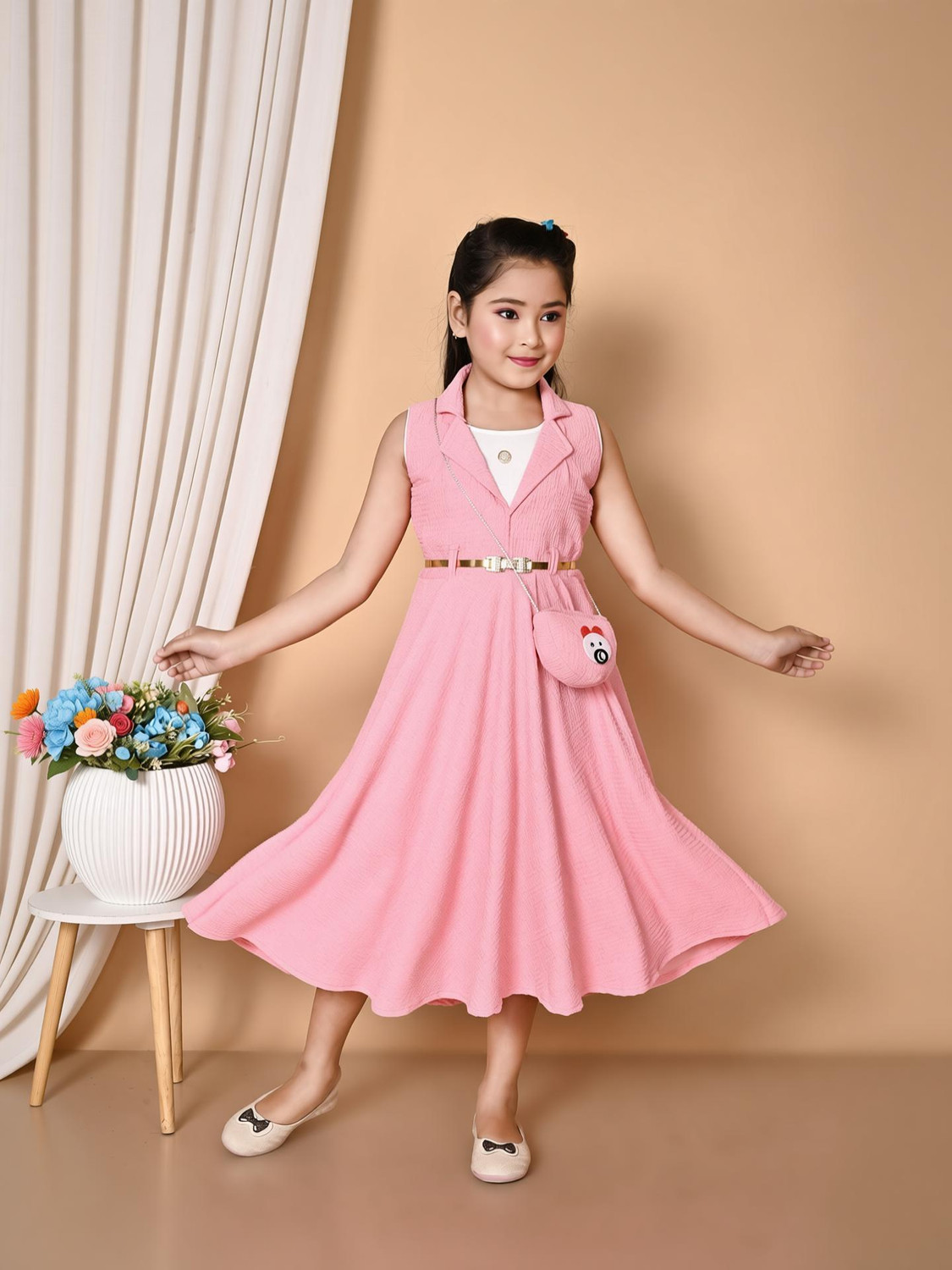 Image of Sajjat Dresses Girls Calf Length Party Dress