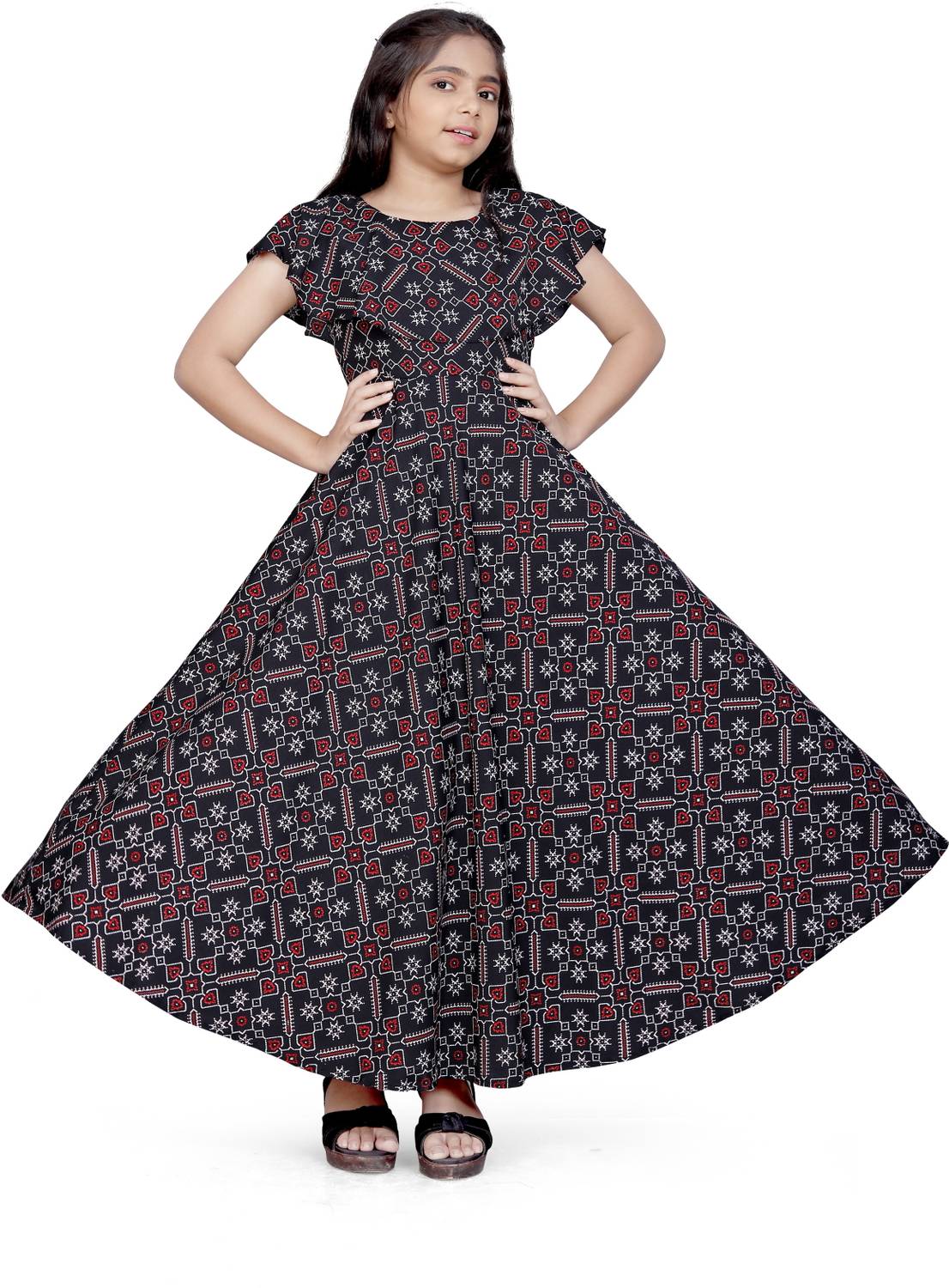 Aarya Designer Girls Maxi/Full Length Casual Dress