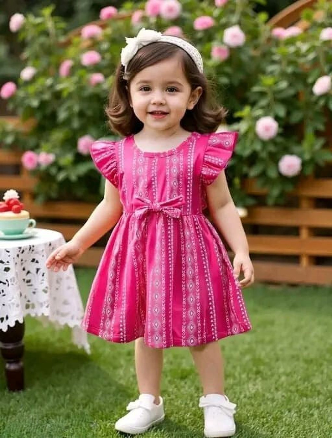 Image of SADAB FASHION Indi Baby Girls Above Knee Festive /Wedding Dress