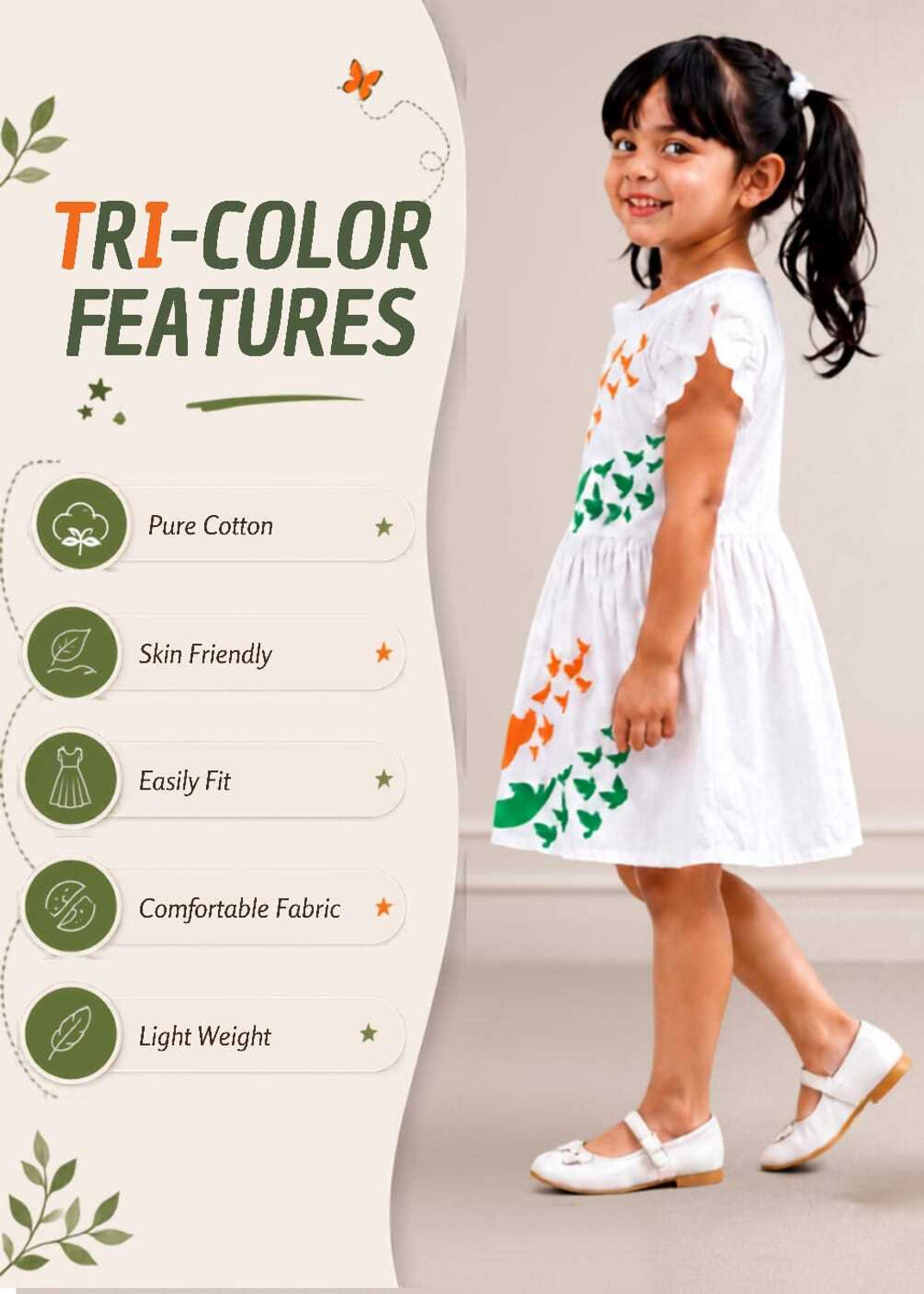Image of Dipa Textile Girls Above Knee Casual Dress