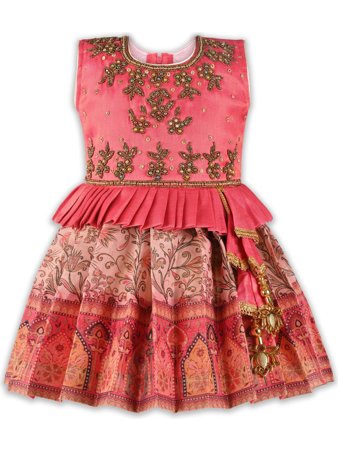 Image of Wishkaro Girls Midi /Knee Length Festive /Wedding Dress