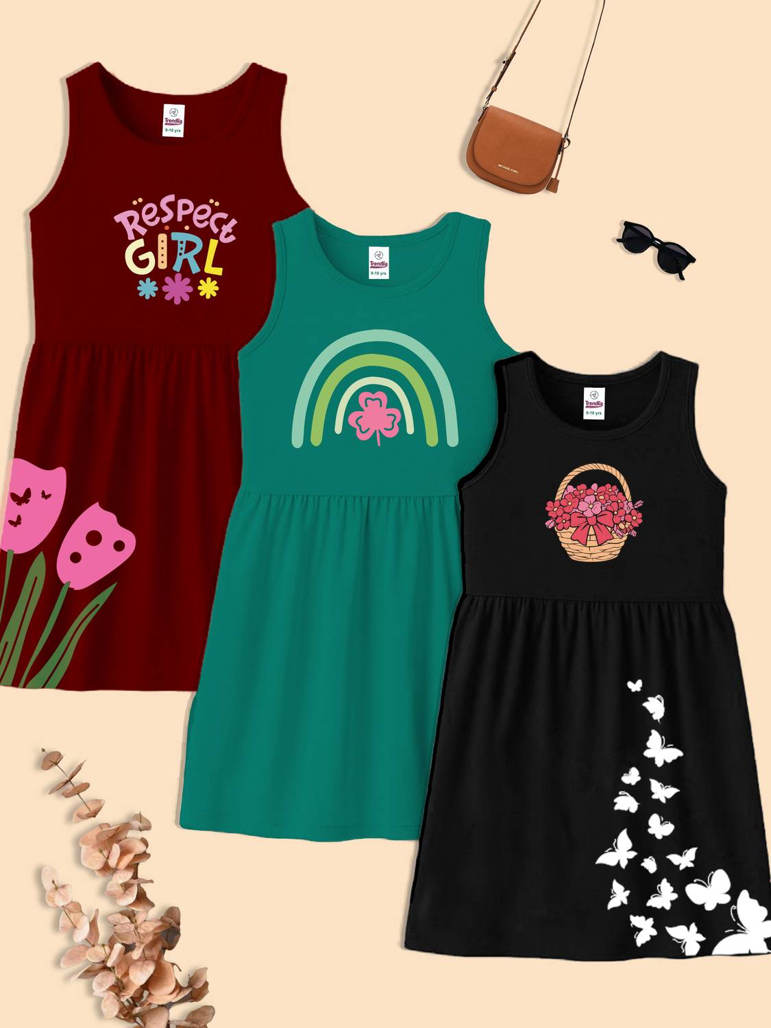 Trendlia Girls Calf Length Casual Dress