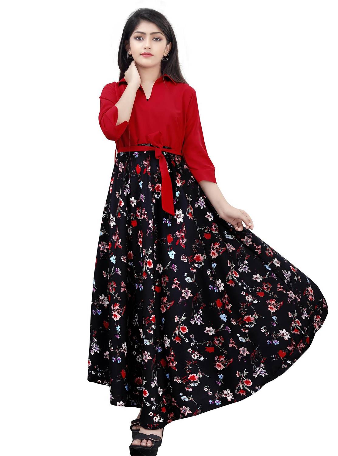 Meraki Fab Girls Maxi/Full Length Casual Dress