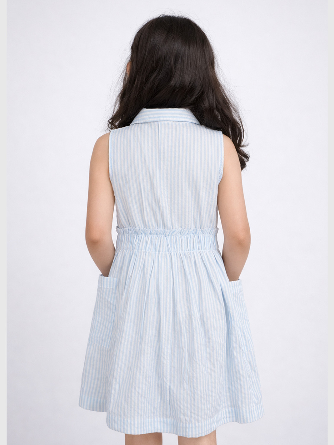 Image of Purple United Kids Girls Midi /Knee Length Casual Dress (Blue, Sleeveless)