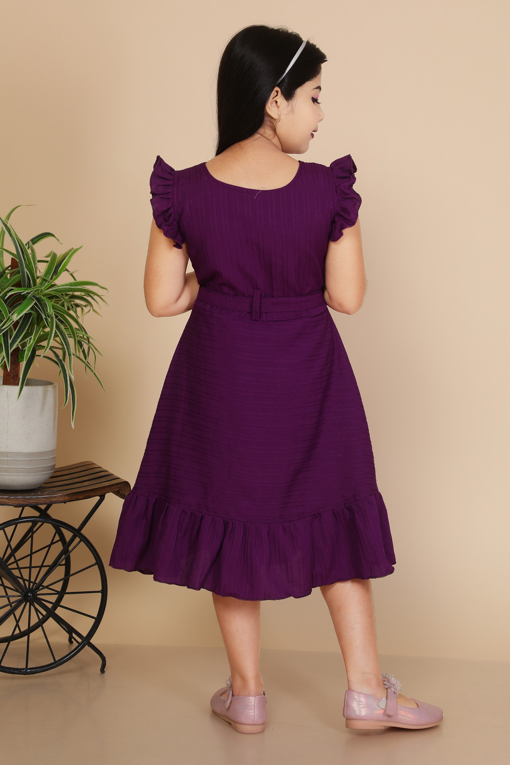 Image of AON FASHION Girls Below Knee Casual Dress