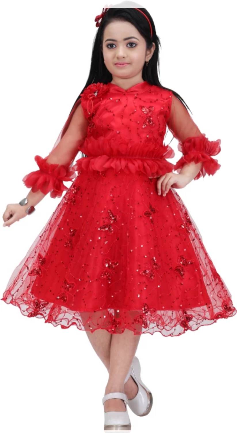 Lilions Girls Pari Frock Party Wear Fancy Dress Angel Wings, Fairy, Butterfly Hairband Kids Costume Wear