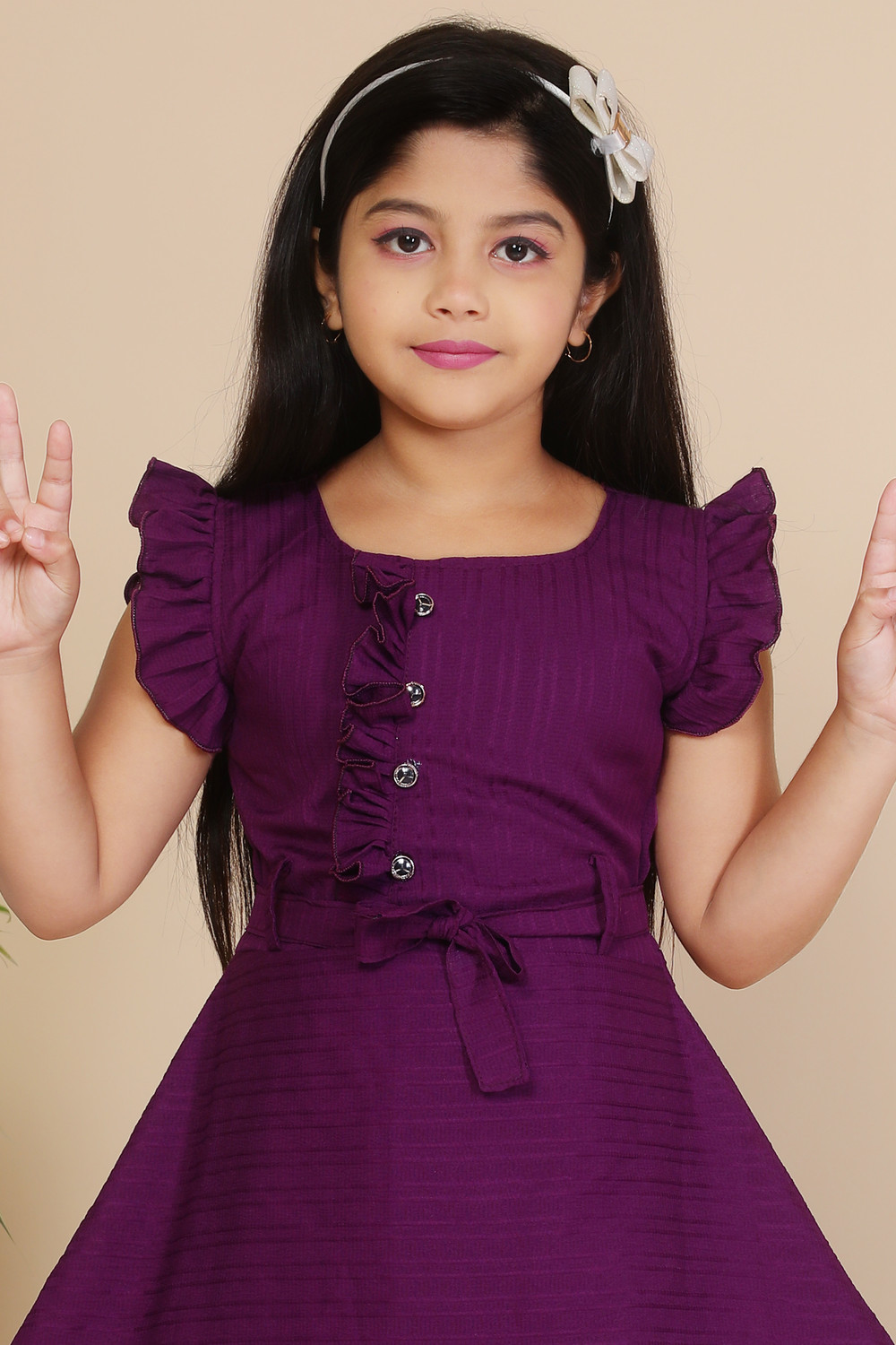 Image of AON FASHION Girls Below Knee Casual Dress