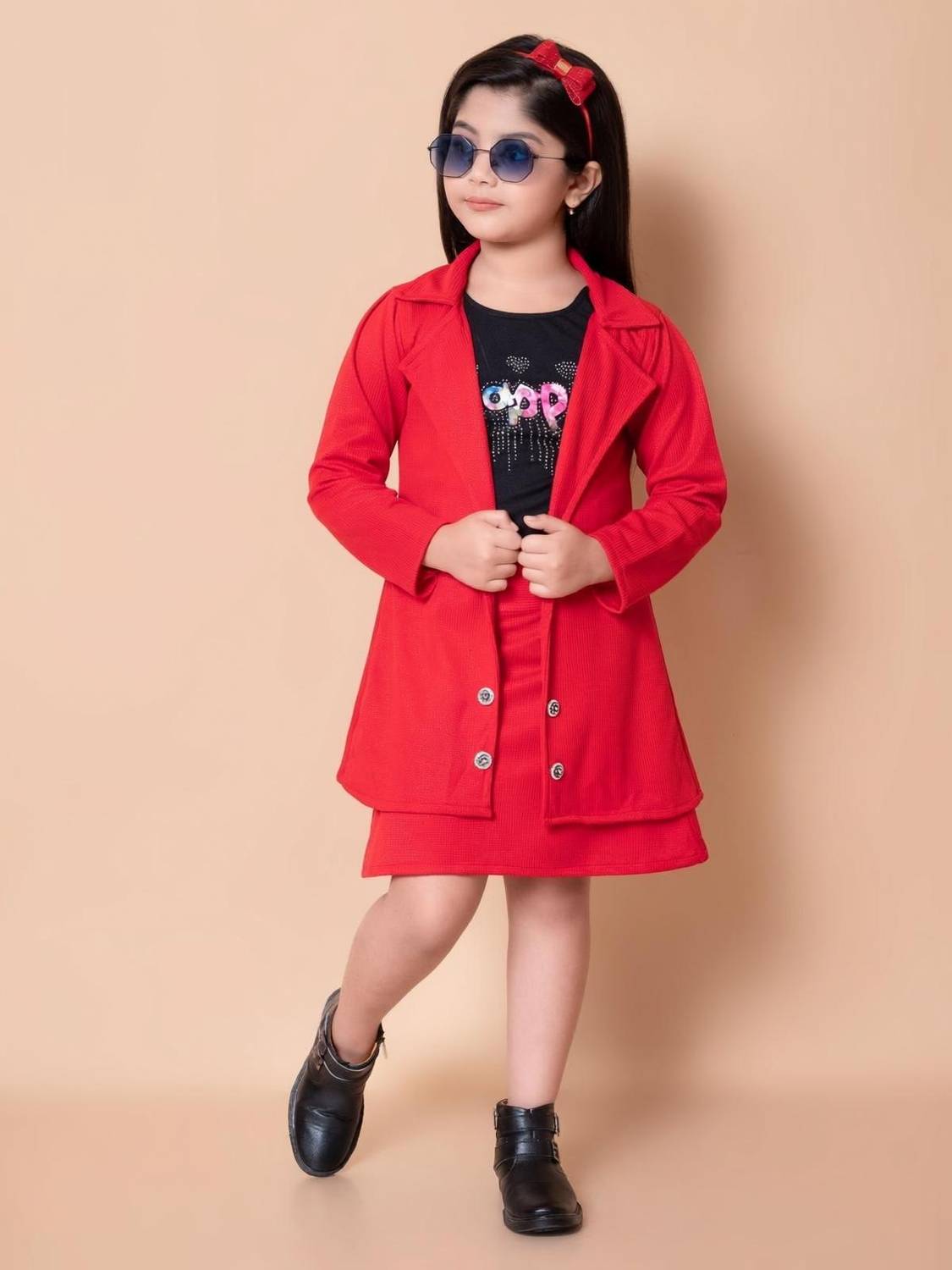 AMSFASHION Girls Midi/Knee Length Casual Dress