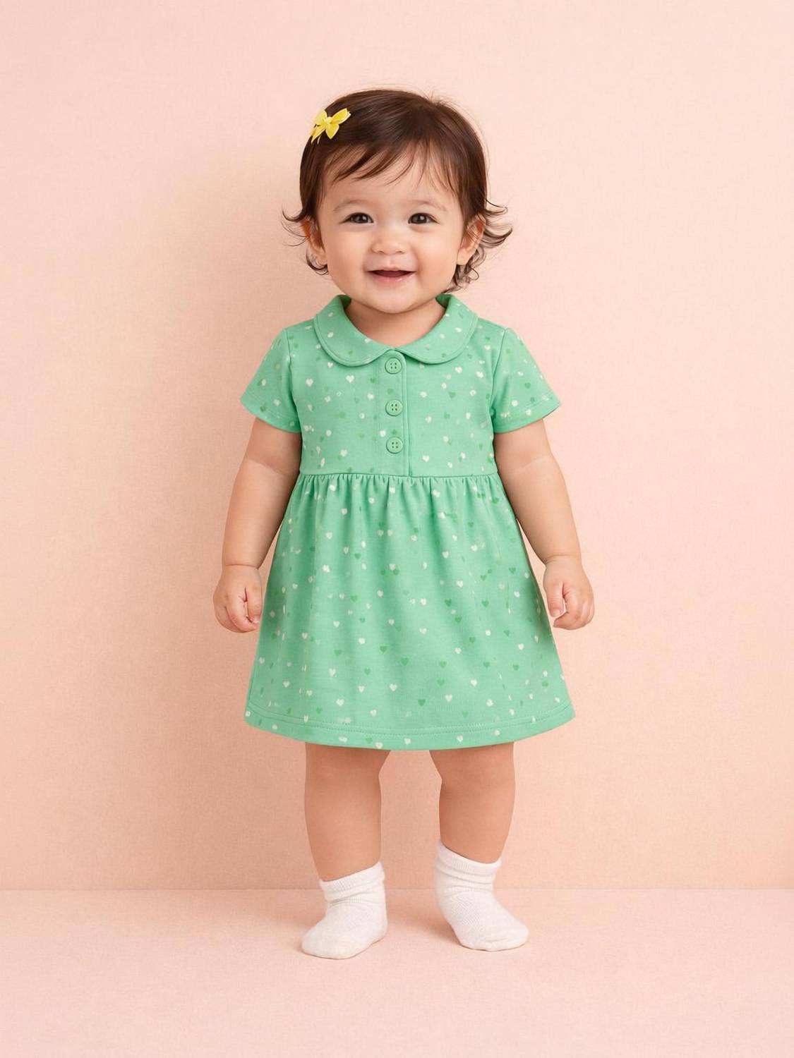 Bamboo Babe Baby Girls Above Knee Casual Dress