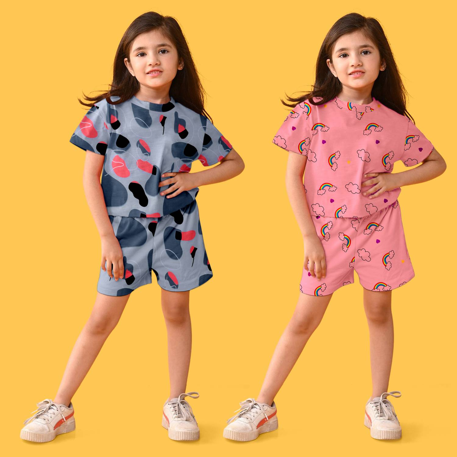 Bansi Fashion Kids Nightwear Baby Girls Printed Cotton Blend