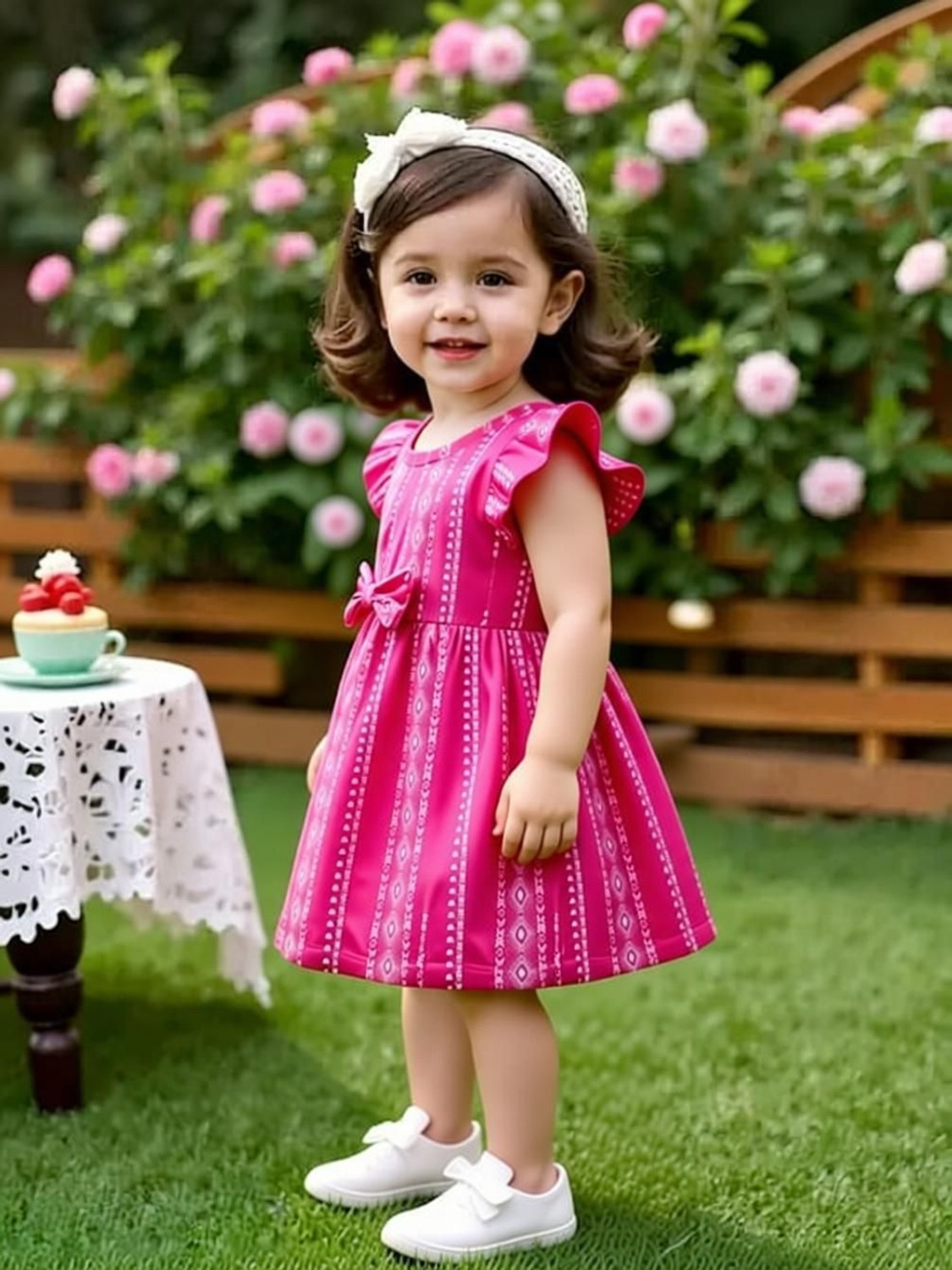 Image of SADAB FASHION Indi Baby Girls Above Knee Festive /Wedding Dress