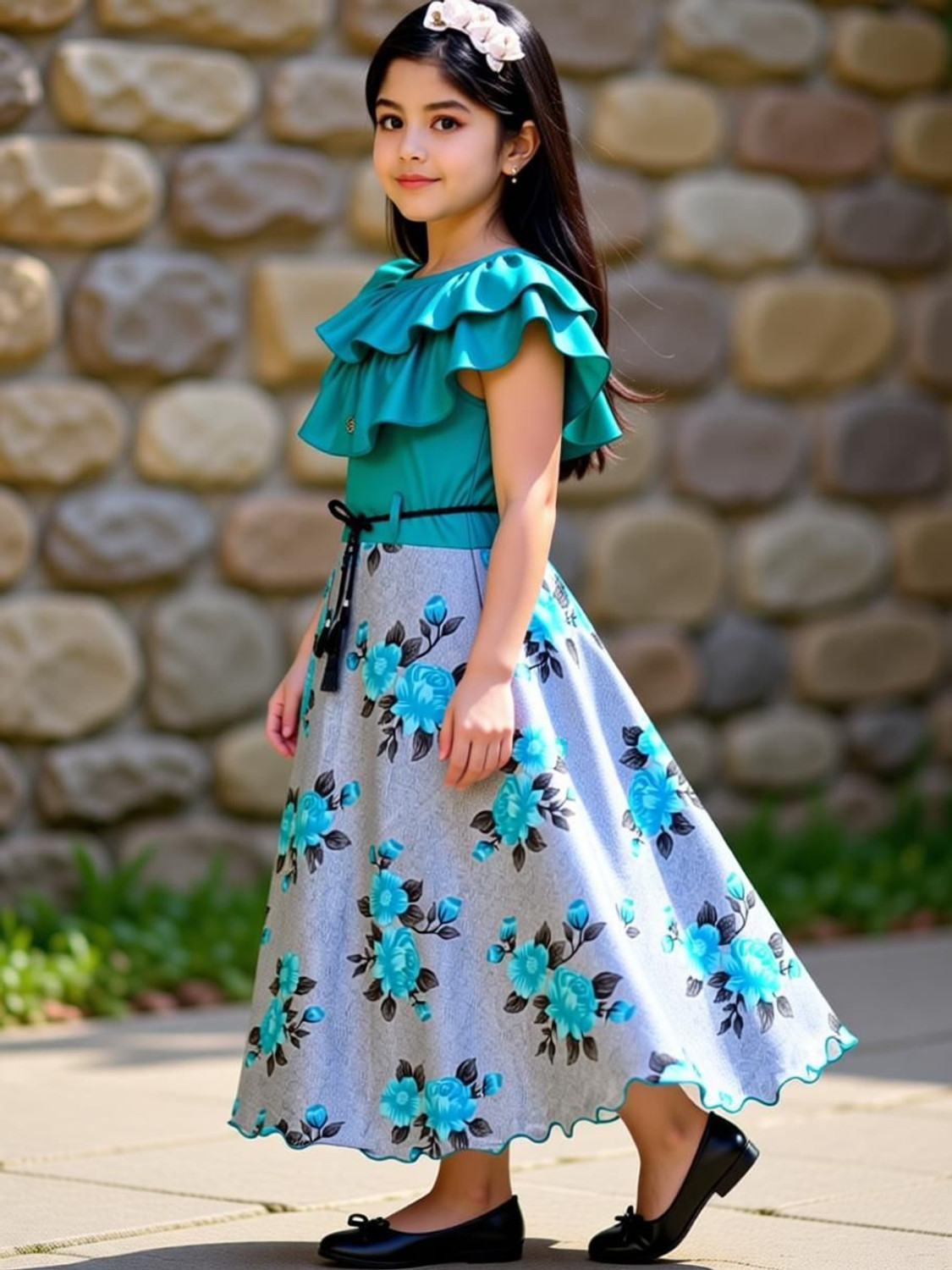 Image of RAHUL MULLICK Girls Maxi /Full Length Festive /Wedding Dress