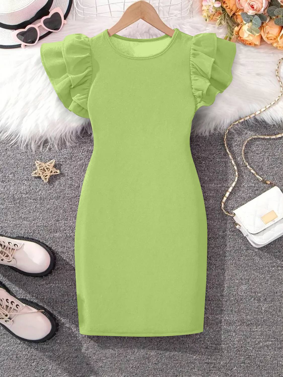 Amrityu Creation Girls Midi/Knee Length Party Dress
