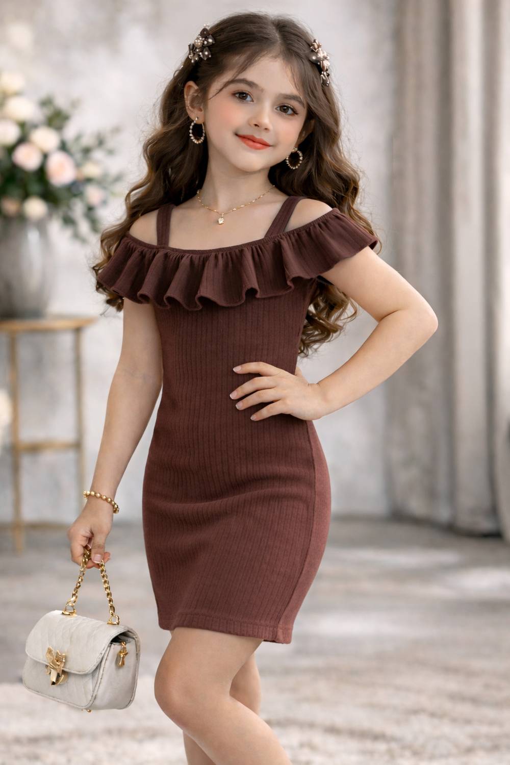 Aradhna Tex Girls Above Knee Party Dress
