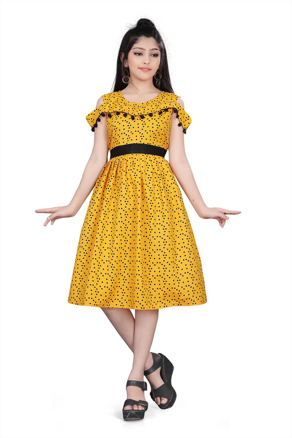Aarya Designer Girls Midi/Knee Length Casual Dress