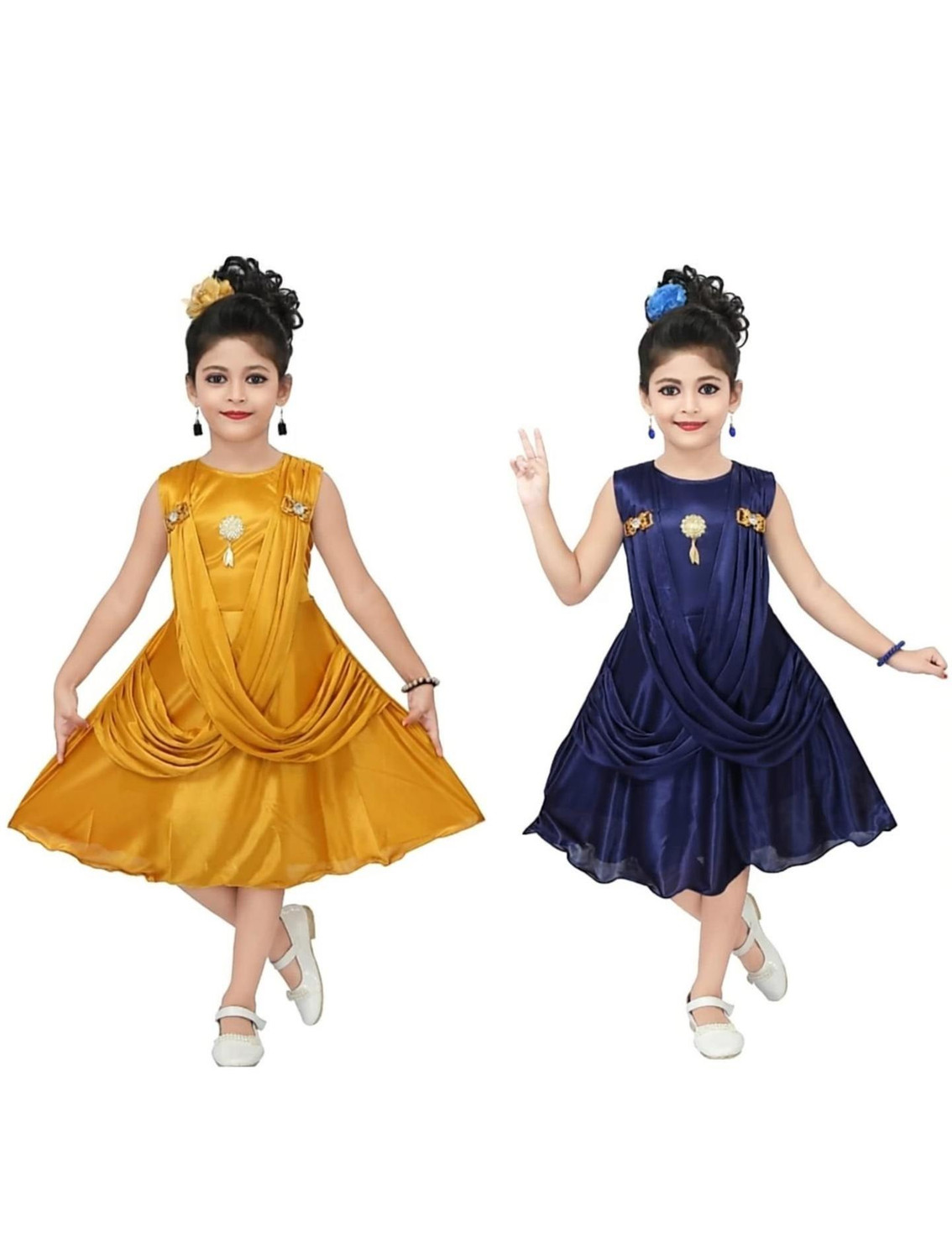 Image of Mullick the designer Indi Girls Midi /Knee Length Casual Dress