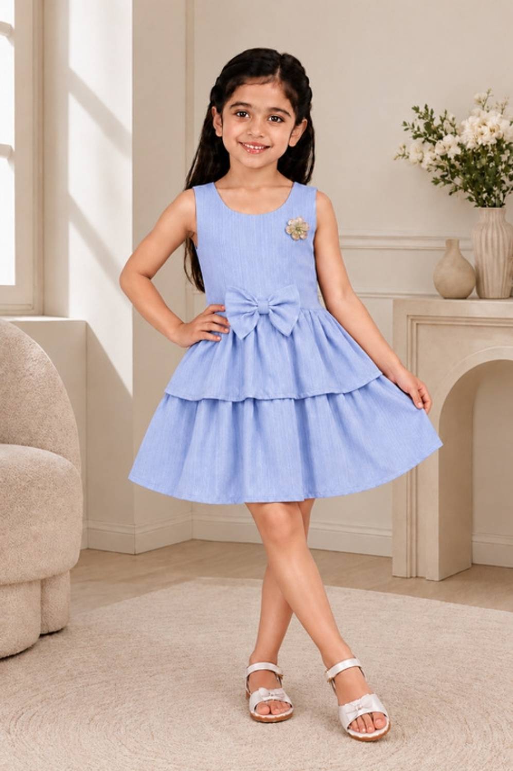 AKDYUG Indi Girls Midi/Knee Length Casual Dress