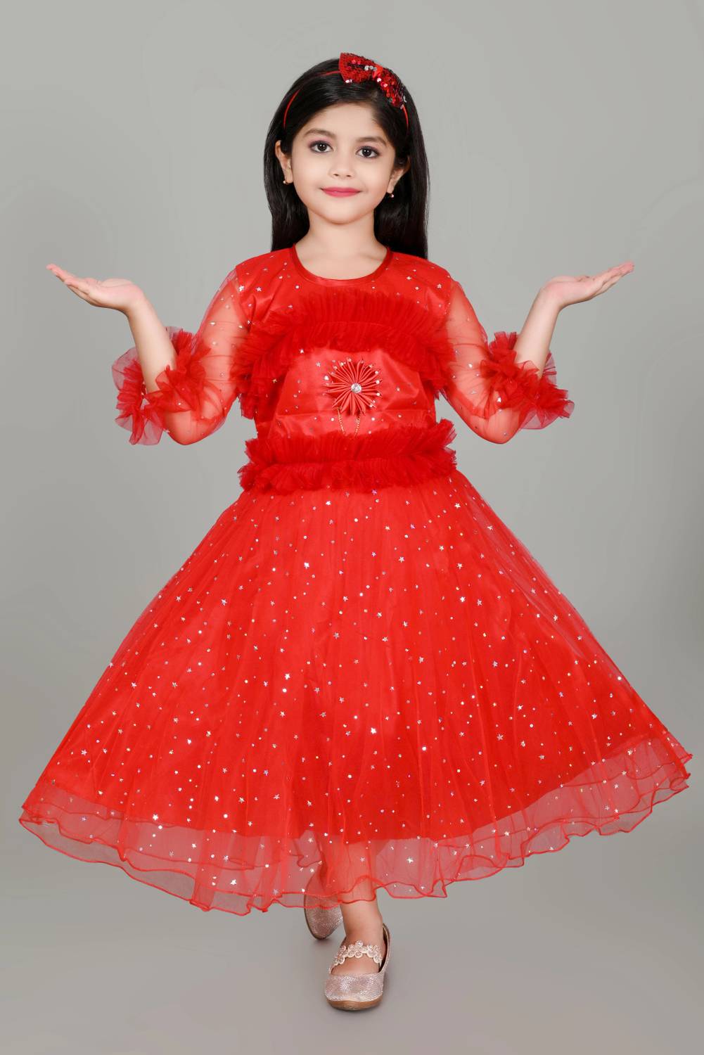 aruna creation Girls Maxi/Full Length Party Dress