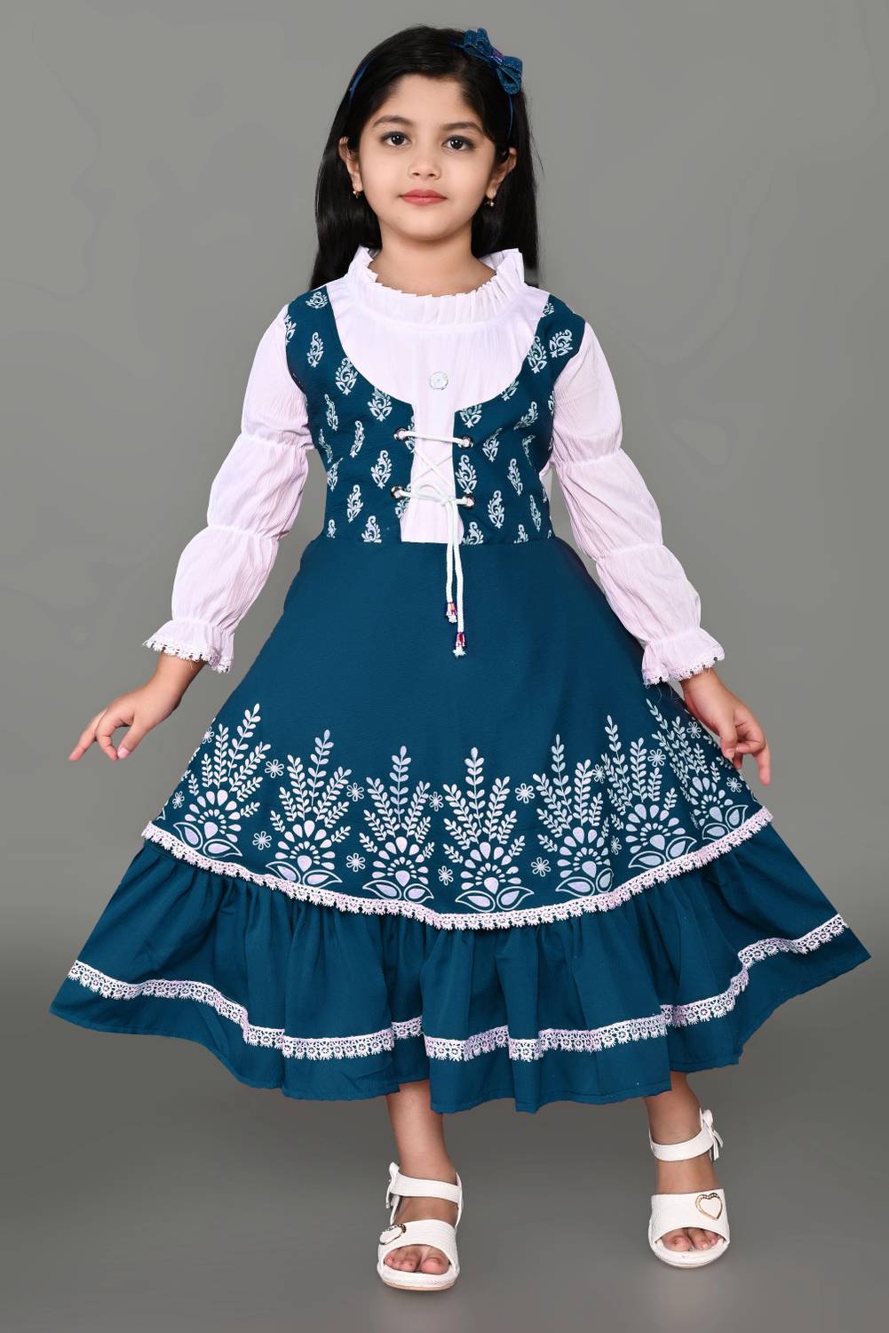 Anaina Dresses Girls Below Knee Festive/Wedding Dress