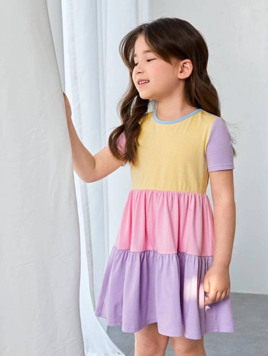 Aksa Clothing Girls Above Knee Casual Dress