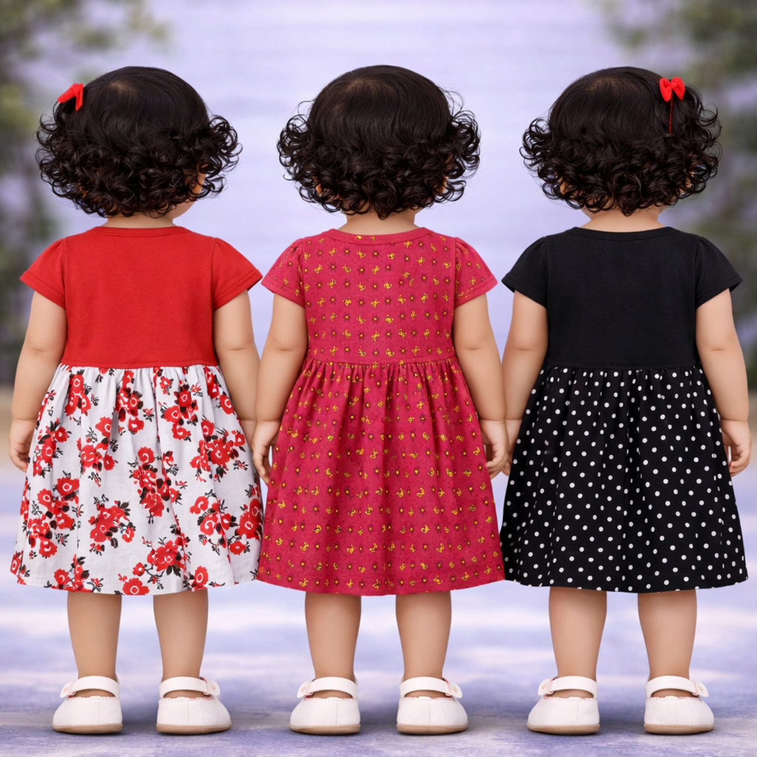 Image of babeezworld Baby Girls Midi /Knee Length Casual Dress