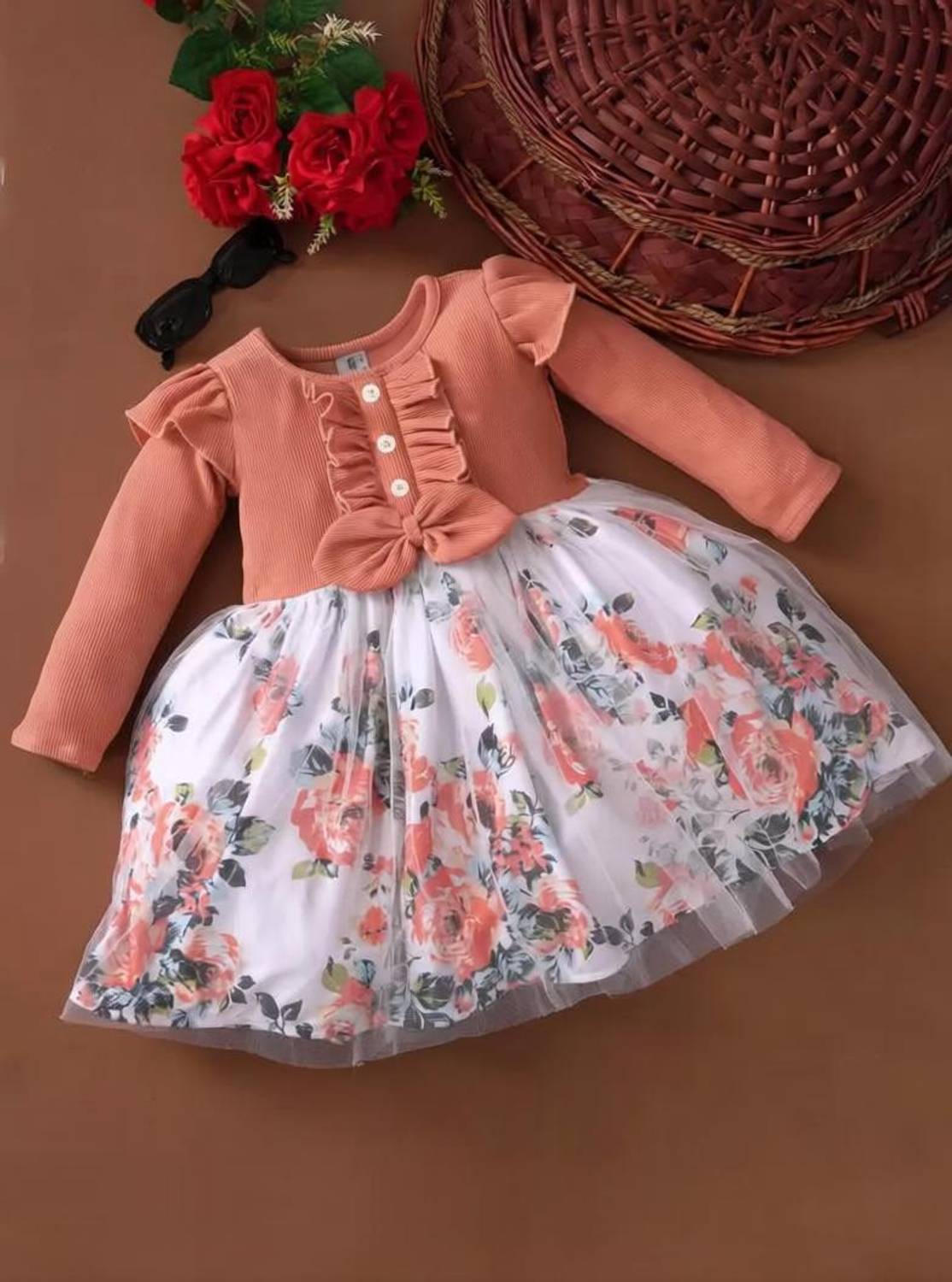 YUVRAJ ENTERPRIC Girls Midi/Knee Length Festive/Wedding Dress