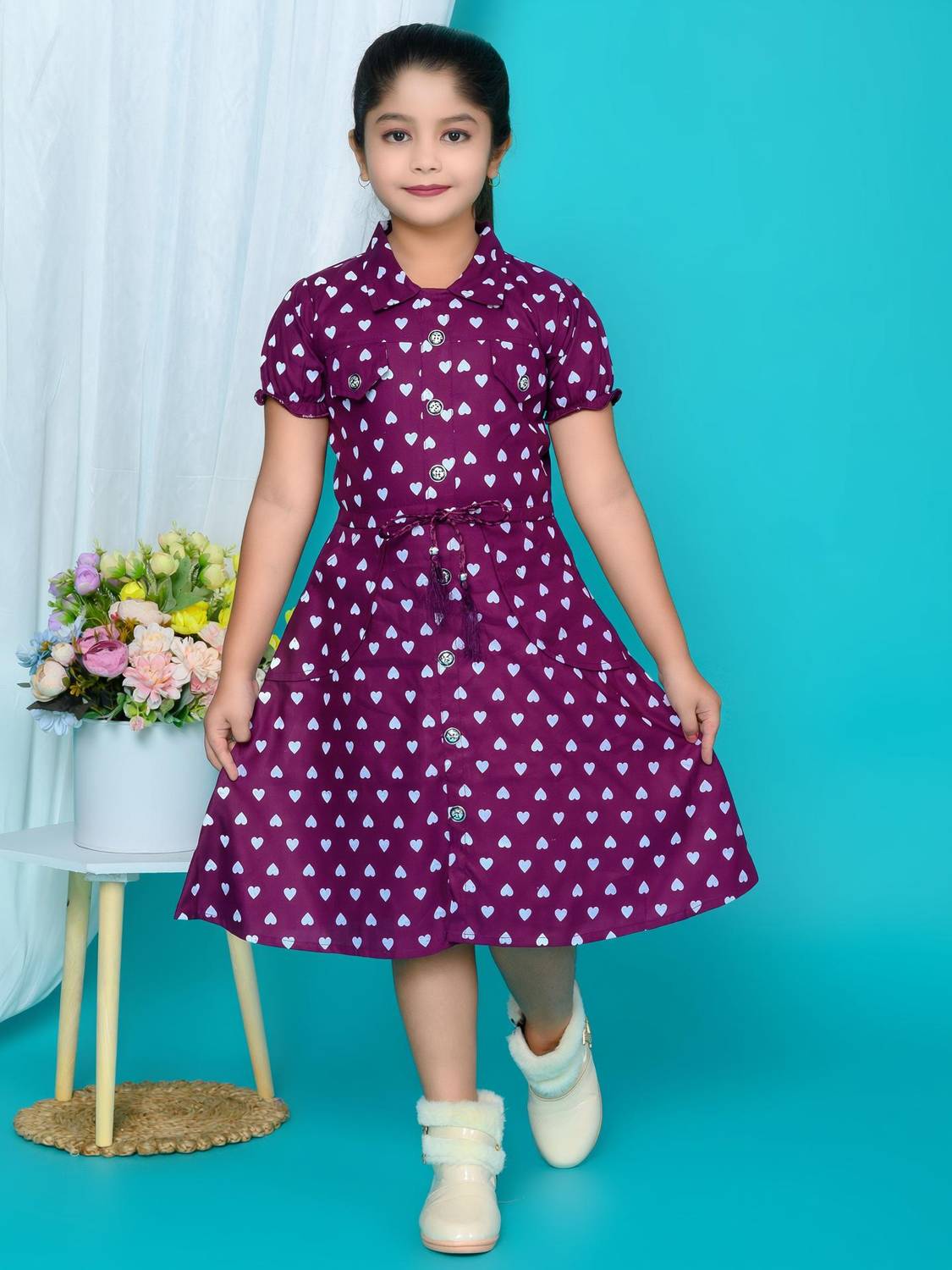 ABZ FASHION Indi Girls Above Knee Casual Dress