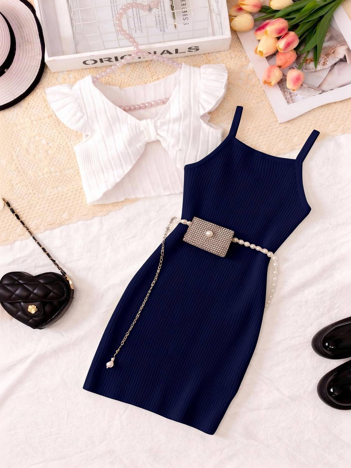 Aradhna Tex Girls Midi/Knee Length Casual Dress