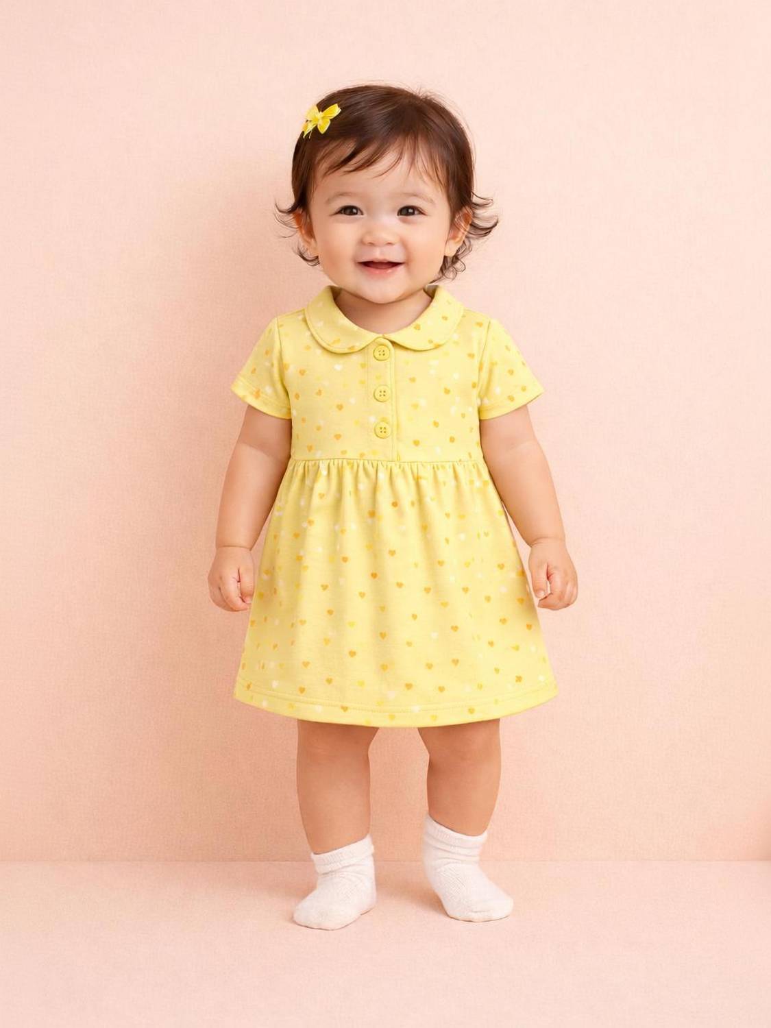Bamboo Babe Baby Girls Above Knee Casual Dress