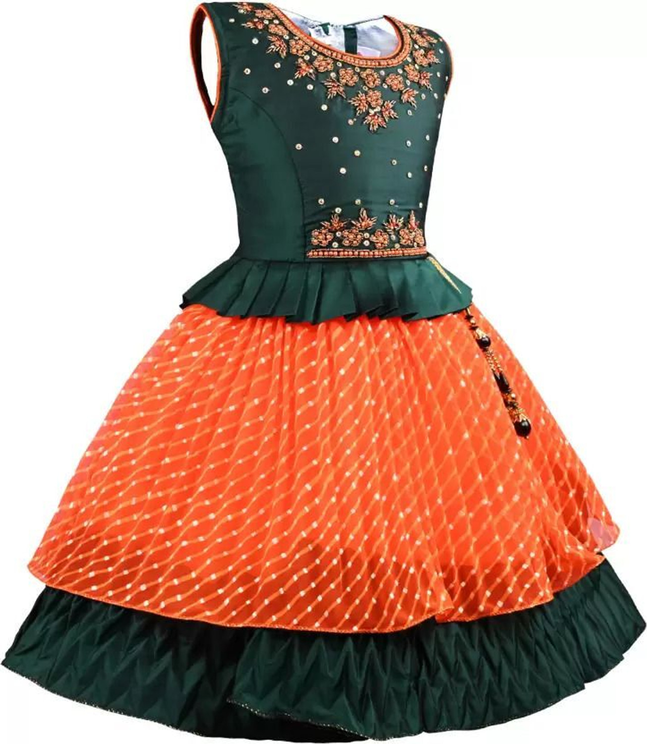 Image of Wishkaro Girls Midi /Knee Length Festive /Wedding Dress