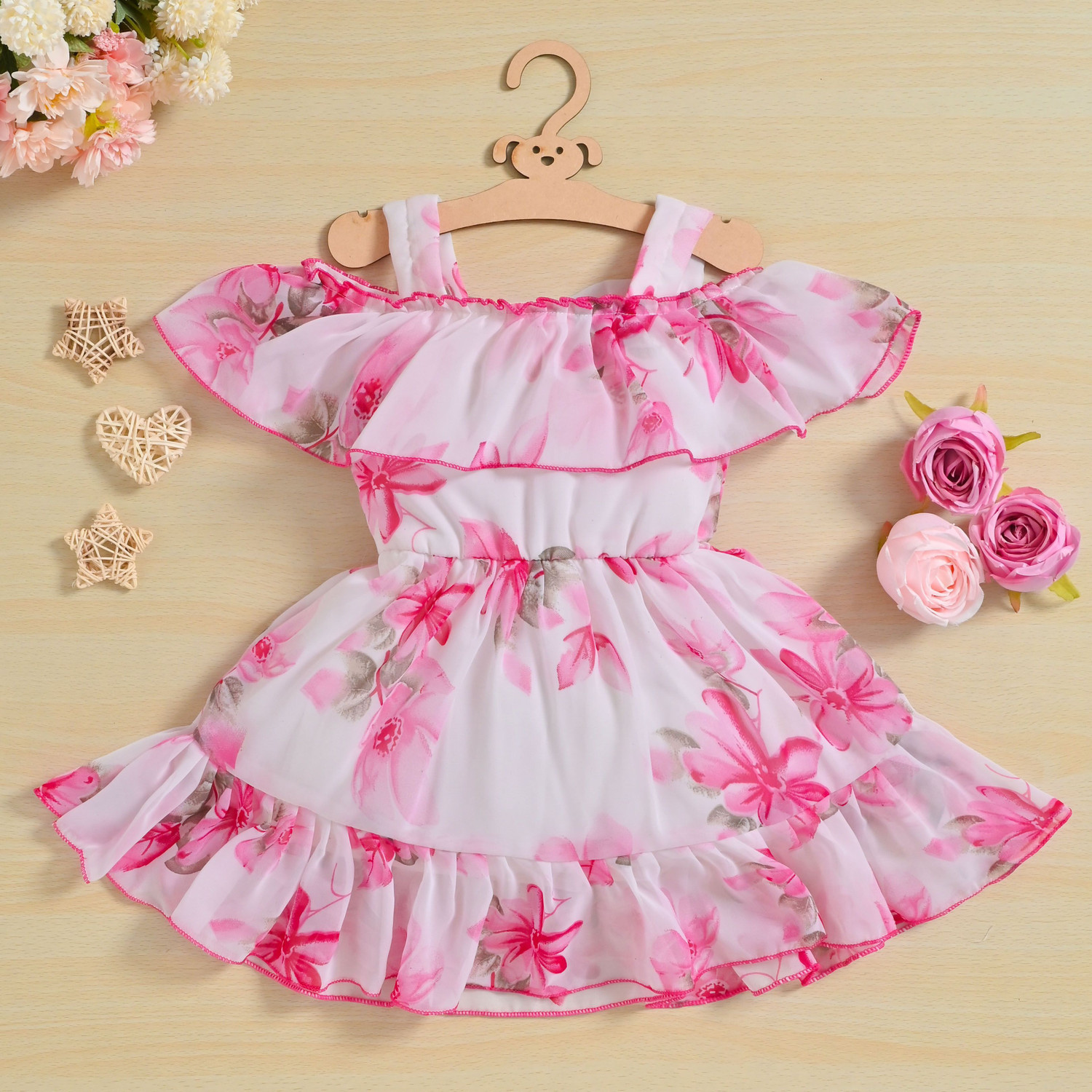 Image of georgette Girls Below Knee Casual Dress