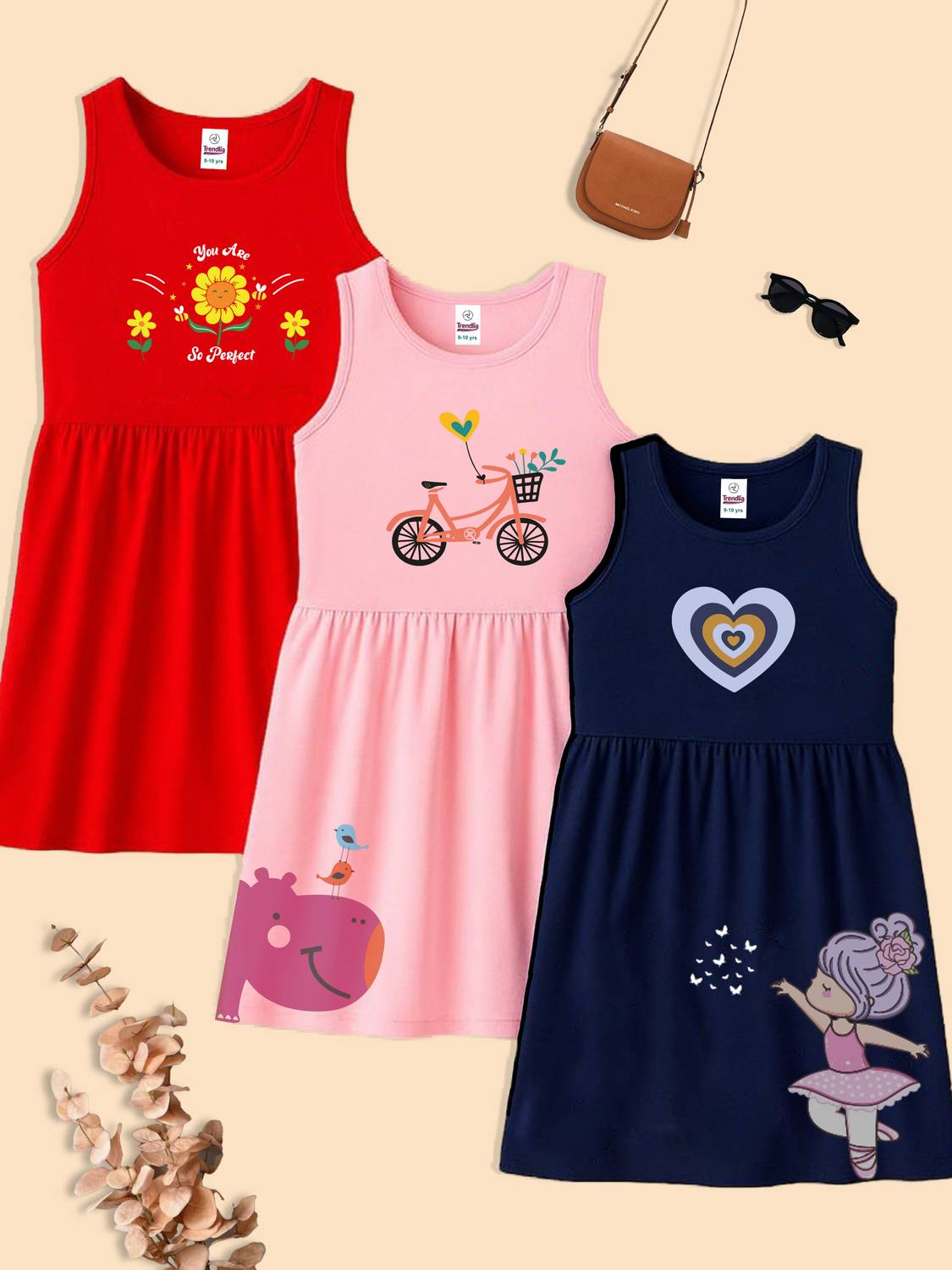 Trendlia Girls Calf Length Casual Dress