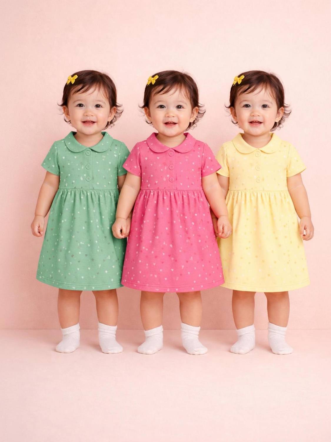 Bamboo Babe Baby Girls Above Knee Casual Dress