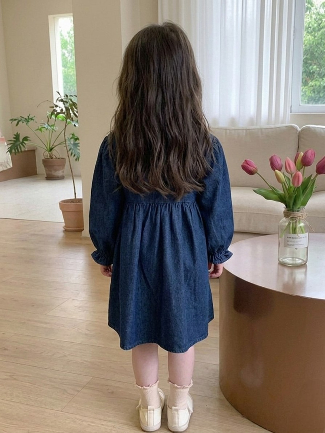 Image of FAHIMCREATION Baby Girls Below Knee Casual Dress