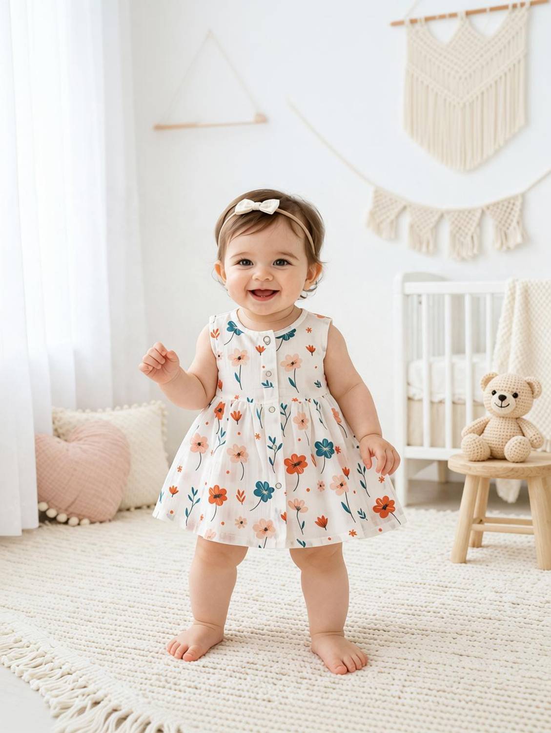BUNNY & TORTOISE Baby Girls Below Knee Casual Dress