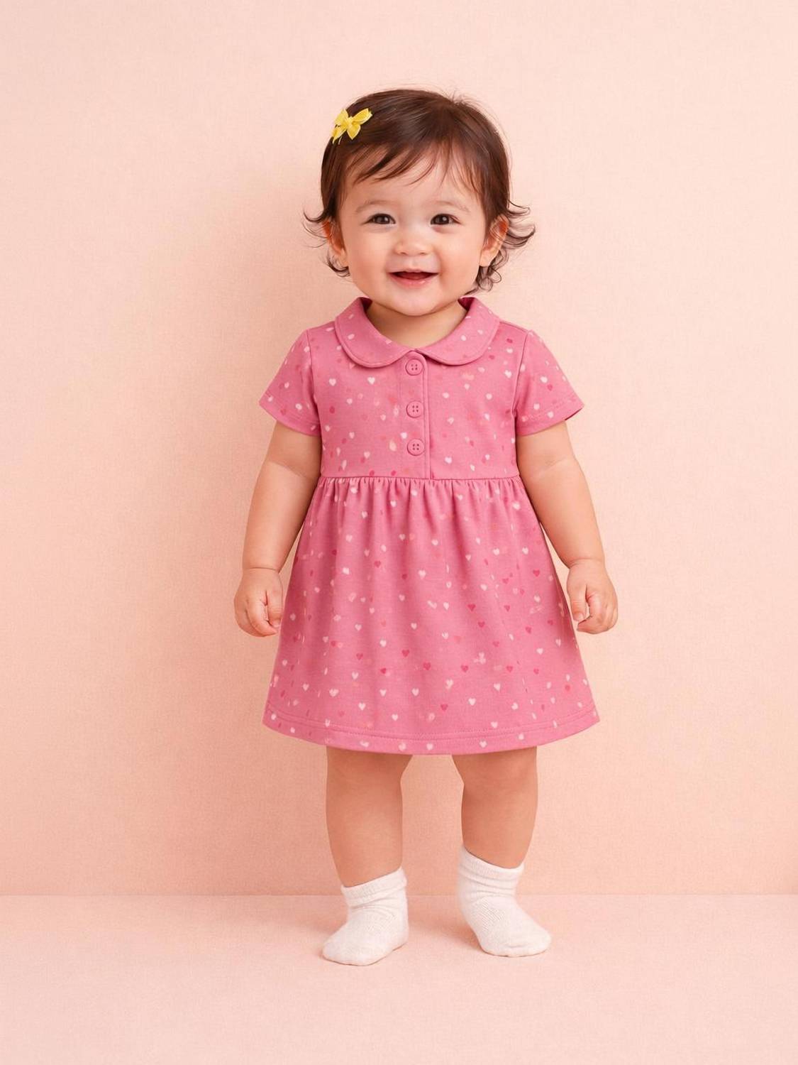 Bamboo Babe Baby Girls Above Knee Casual Dress